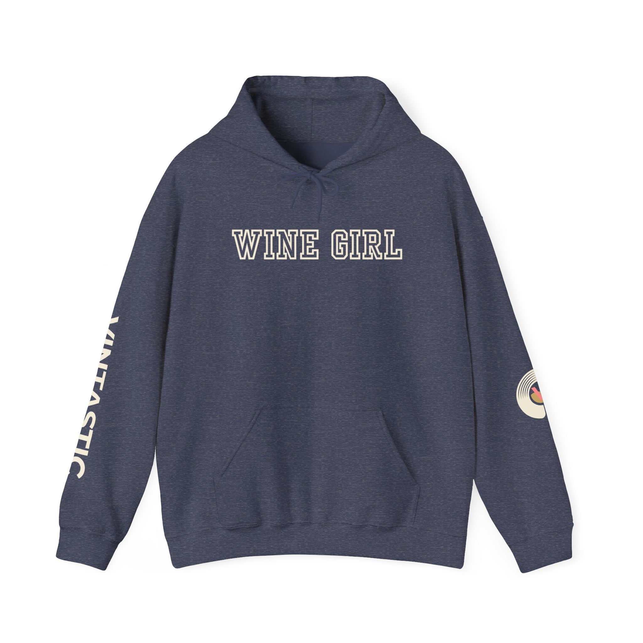 Vintastic Wine Girl Hoodie – Black Unisex Oversized Sweatshirt | Wine Lover Gift
