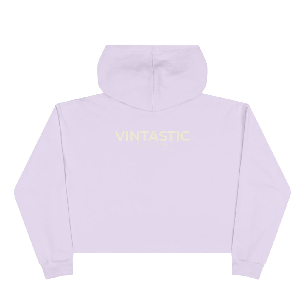Wine Girl Cropped Hoodie — 'Vintastic' Floral Wine Lover Sweatshirt