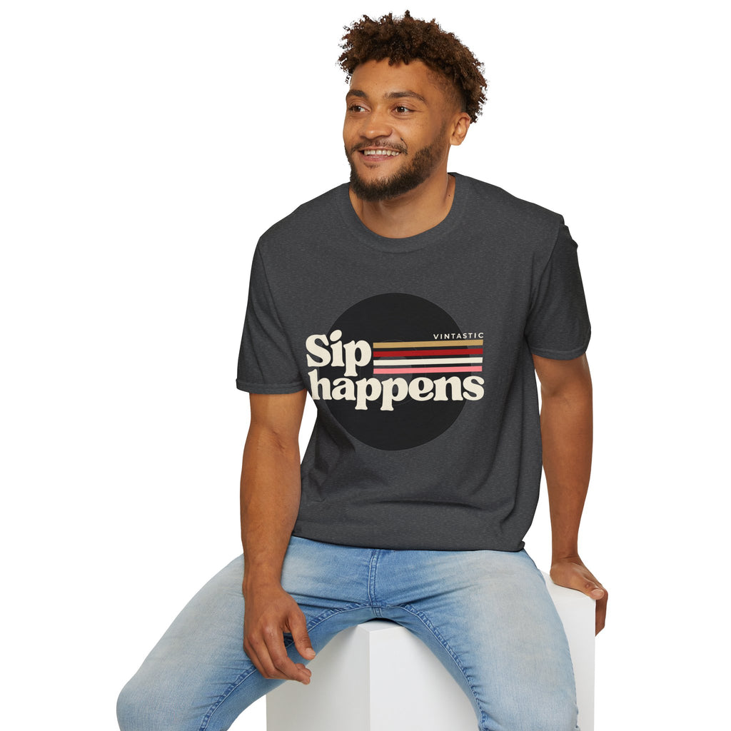 Sip Happens – Vintage Wine Tee (Vintastic™ Wine & Vinyl Collection)