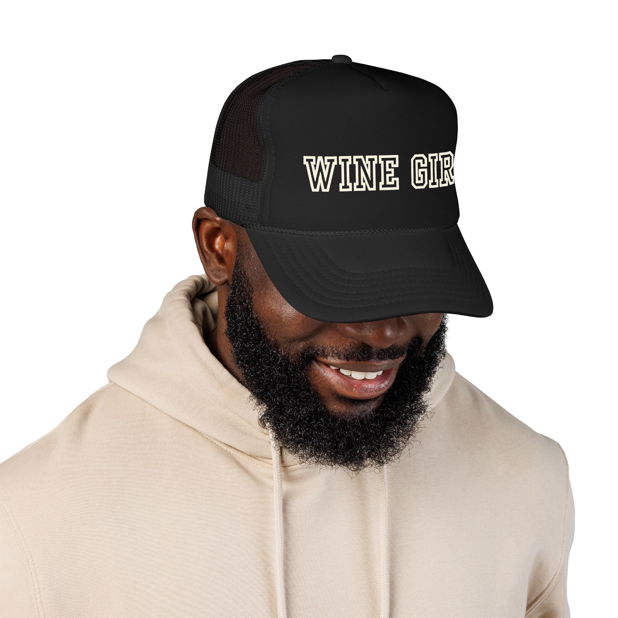 Wine Girl Trucker Cap -by  Vintastic Designs