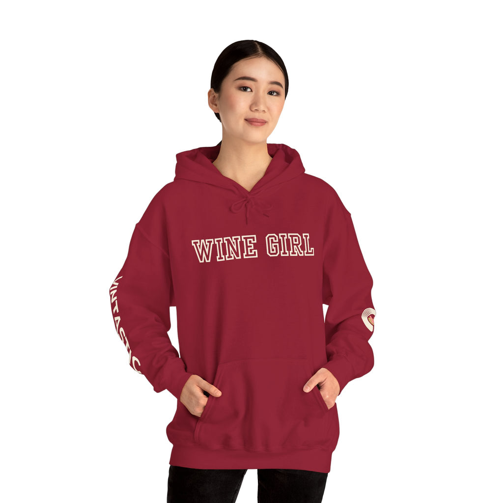 Vintastic Wine Girl Hoodie – Black Unisex Oversized Sweatshirt | Wine Lover Gift