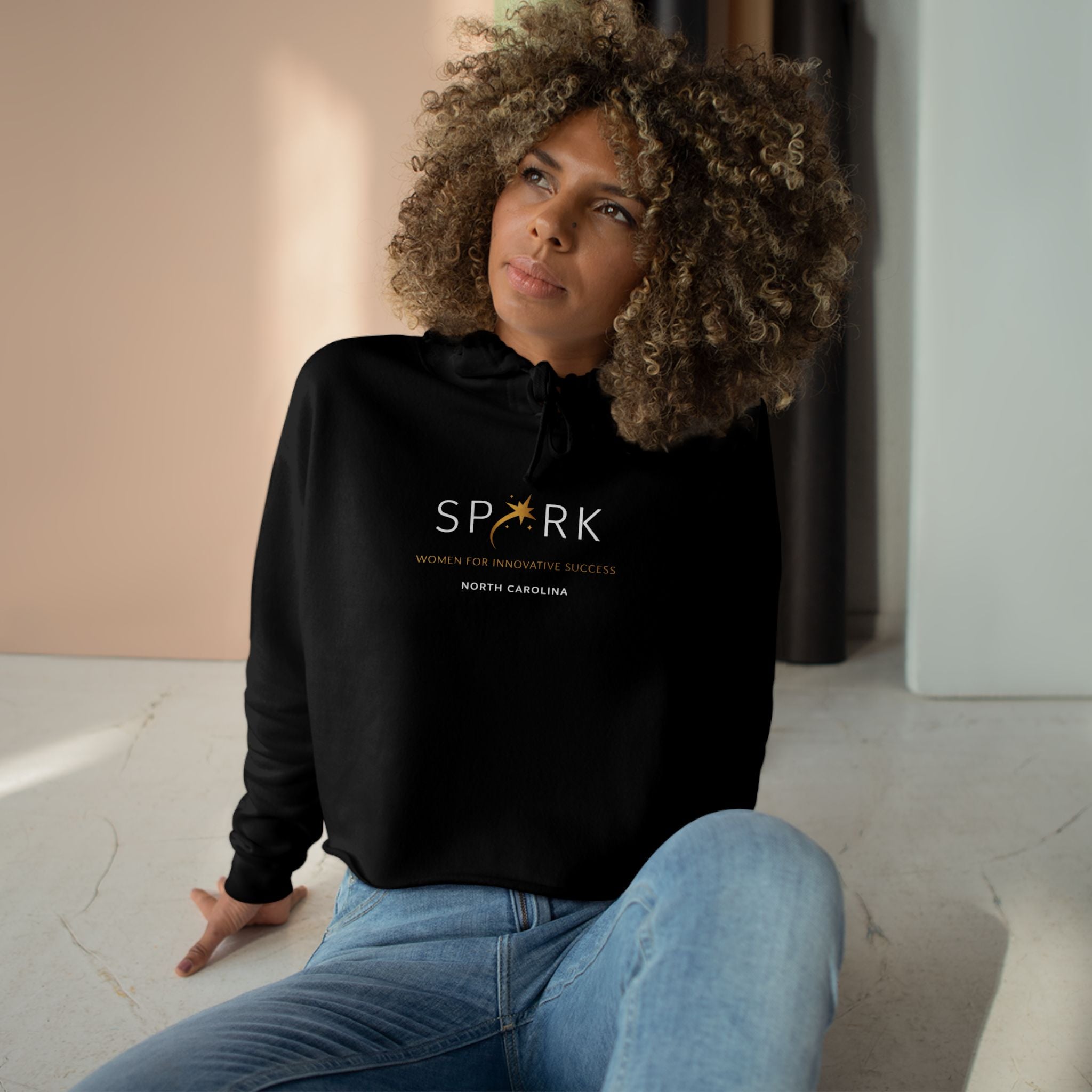SPARK Women for Innovative Success Cropped Hoodie – Empowerment Athleisure Pullover