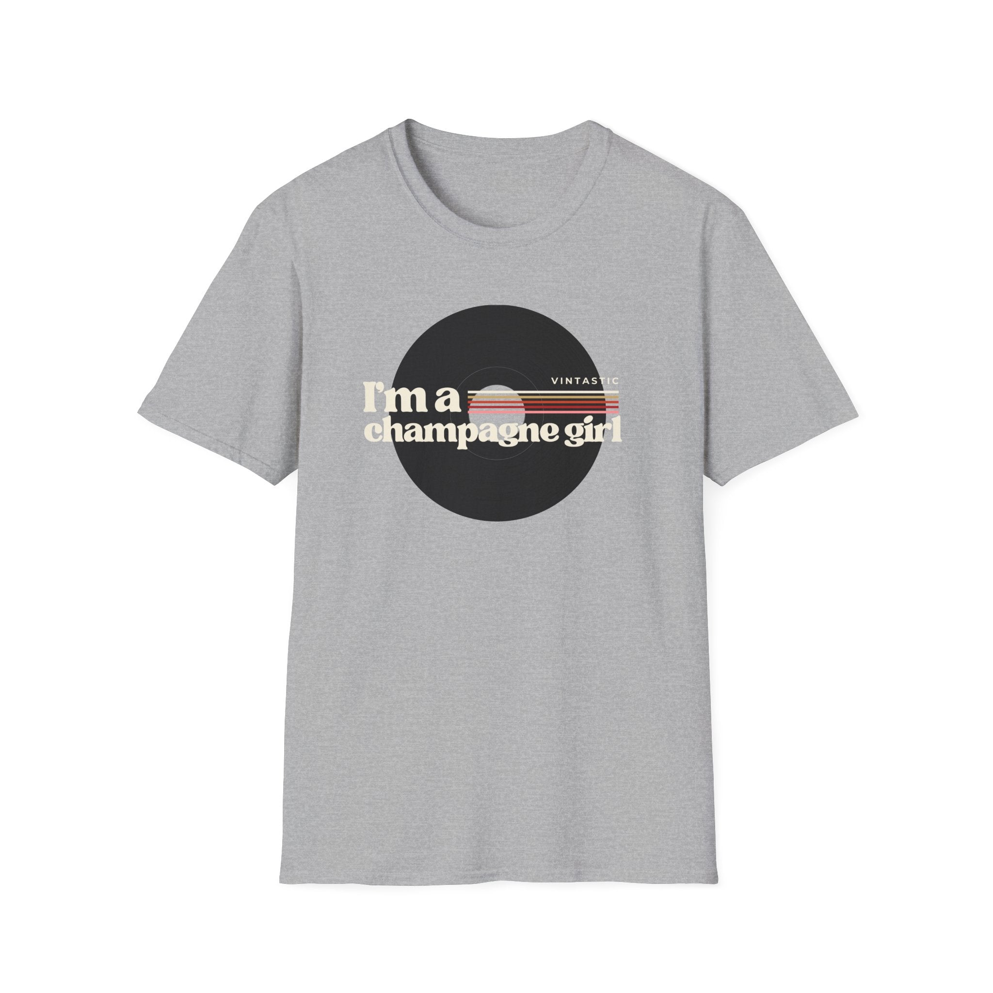I’m a Champagne Girl Tee – Retro Vinyl Design | Vintastic Wine & Bubbly Collection