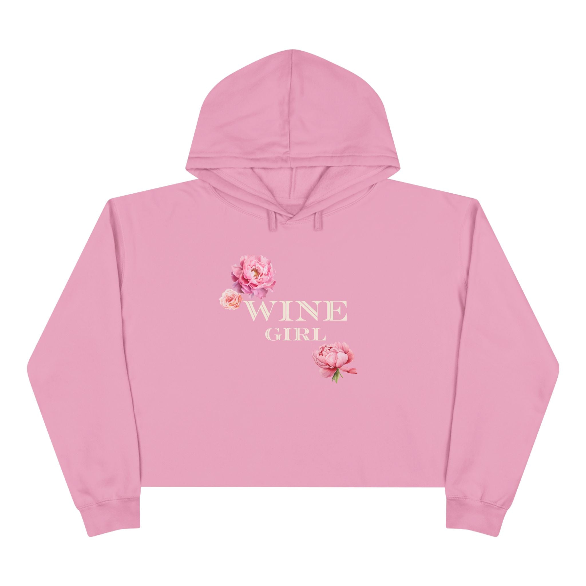 Wine Girl Cropped Hoodie — 'Vintastic' Floral Wine Lover Sweatshirt