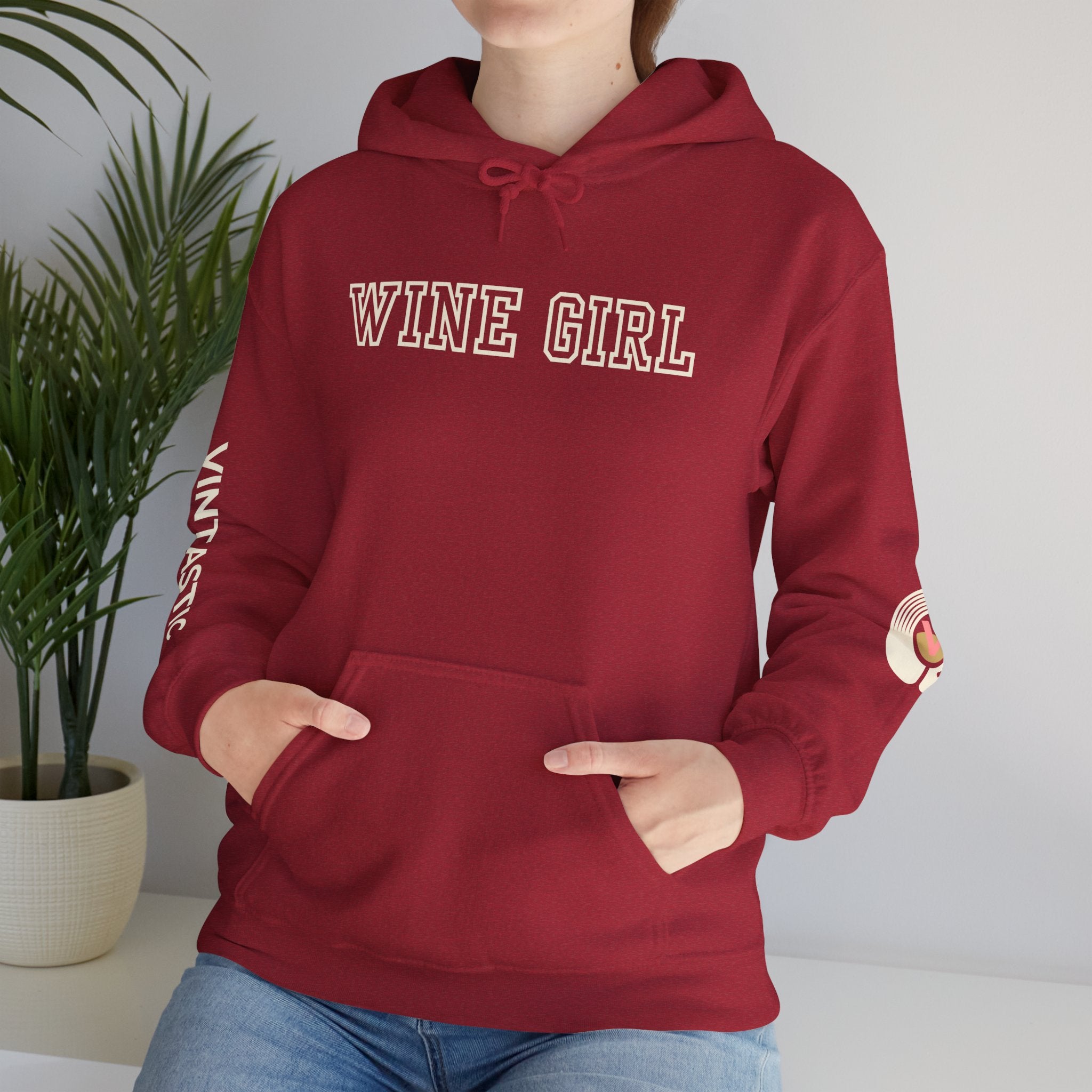 Vintastic Wine Girl Hoodie – Black Unisex Oversized Sweatshirt | Wine Lover Gift