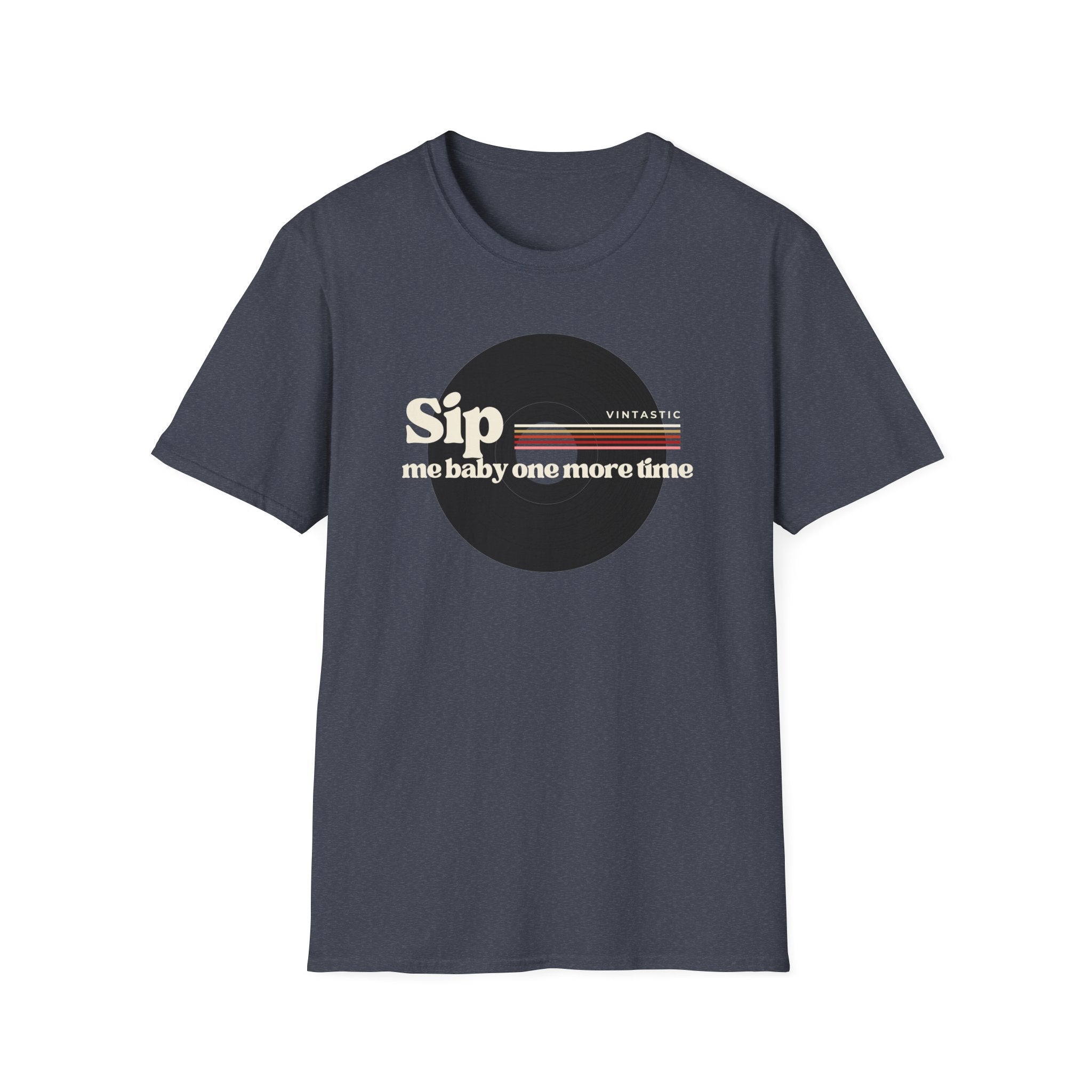 Sip Me Baby One More Time Tee – Retro Vinyl Wine Girl Style
