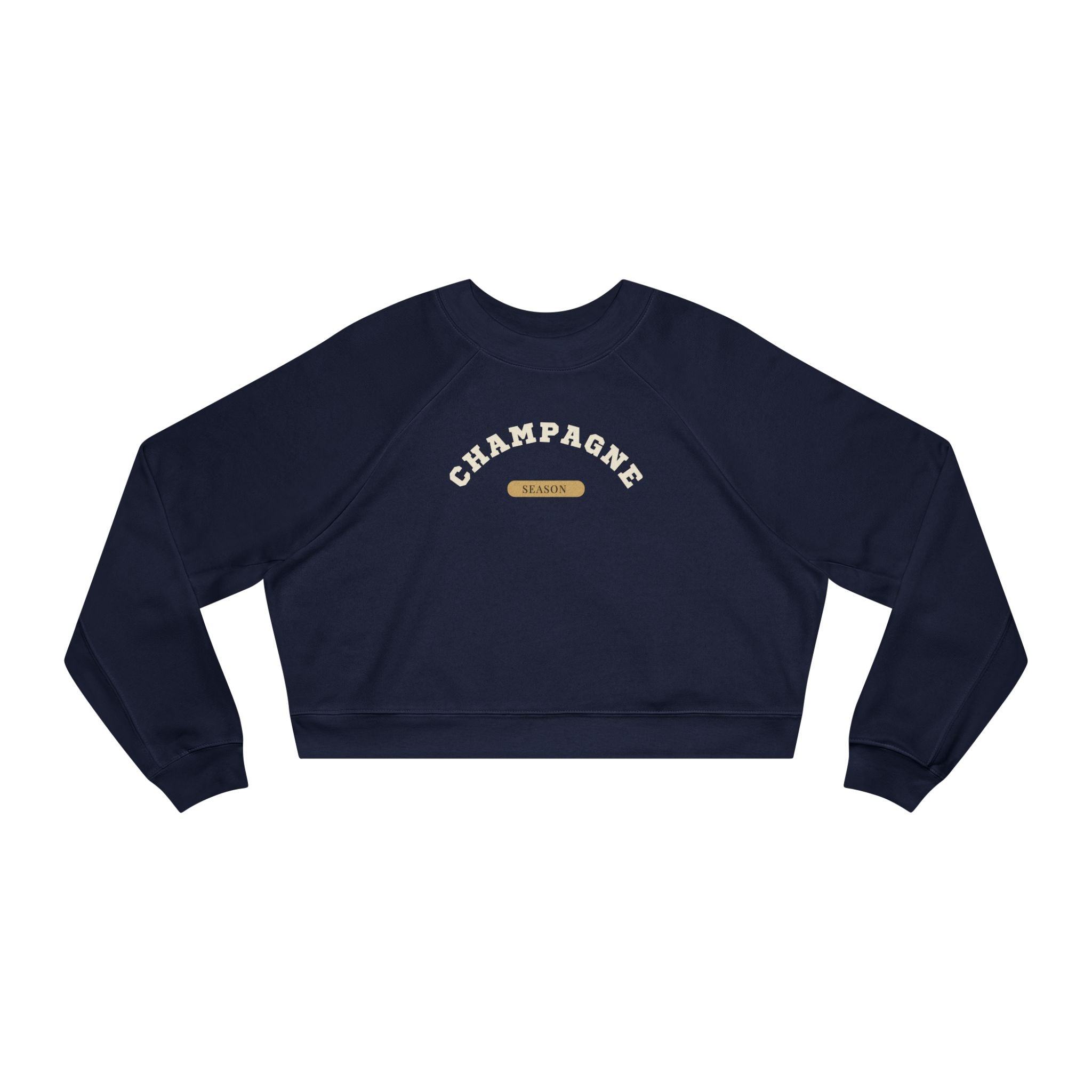 Cropped Pullover — "Champagne Vintastic" Retro Wine Graphic