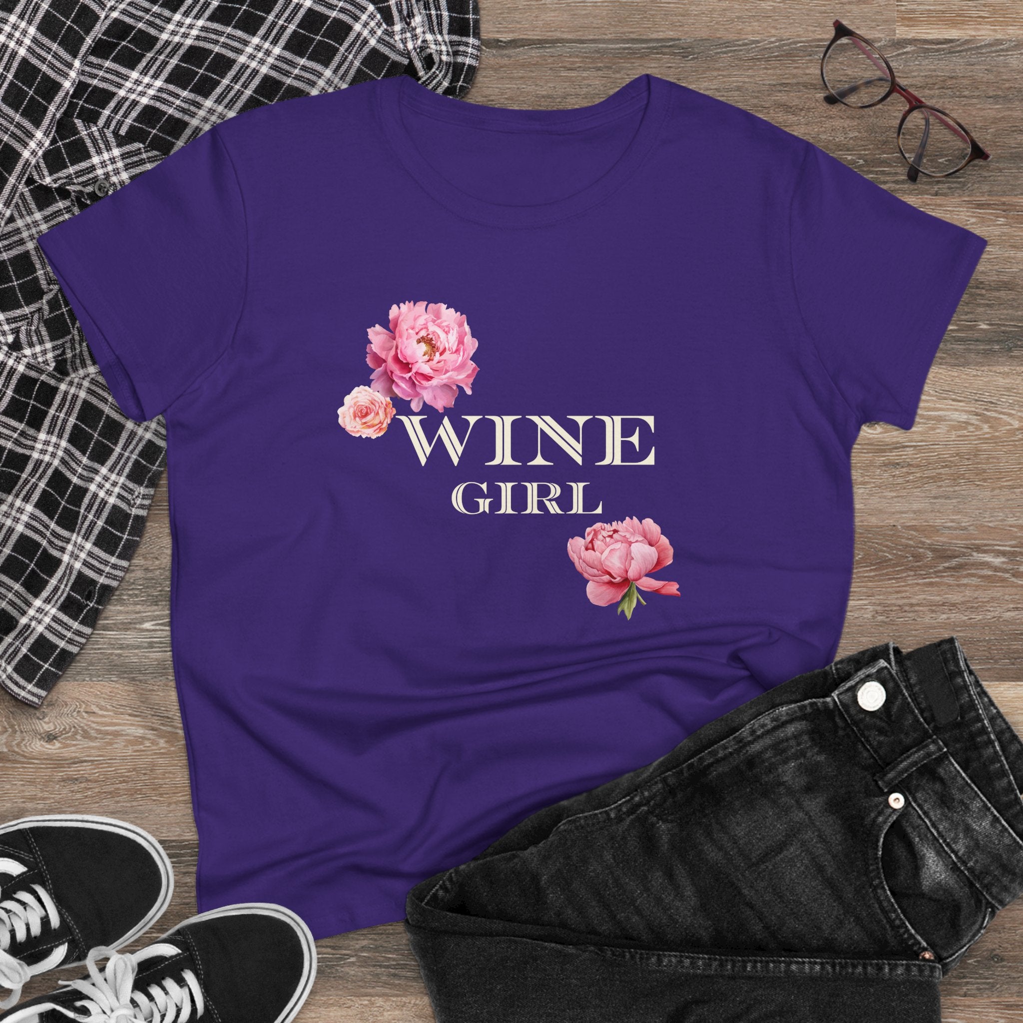 Wine Girl Floral Women's Tee - Perfect for Wine Lovers