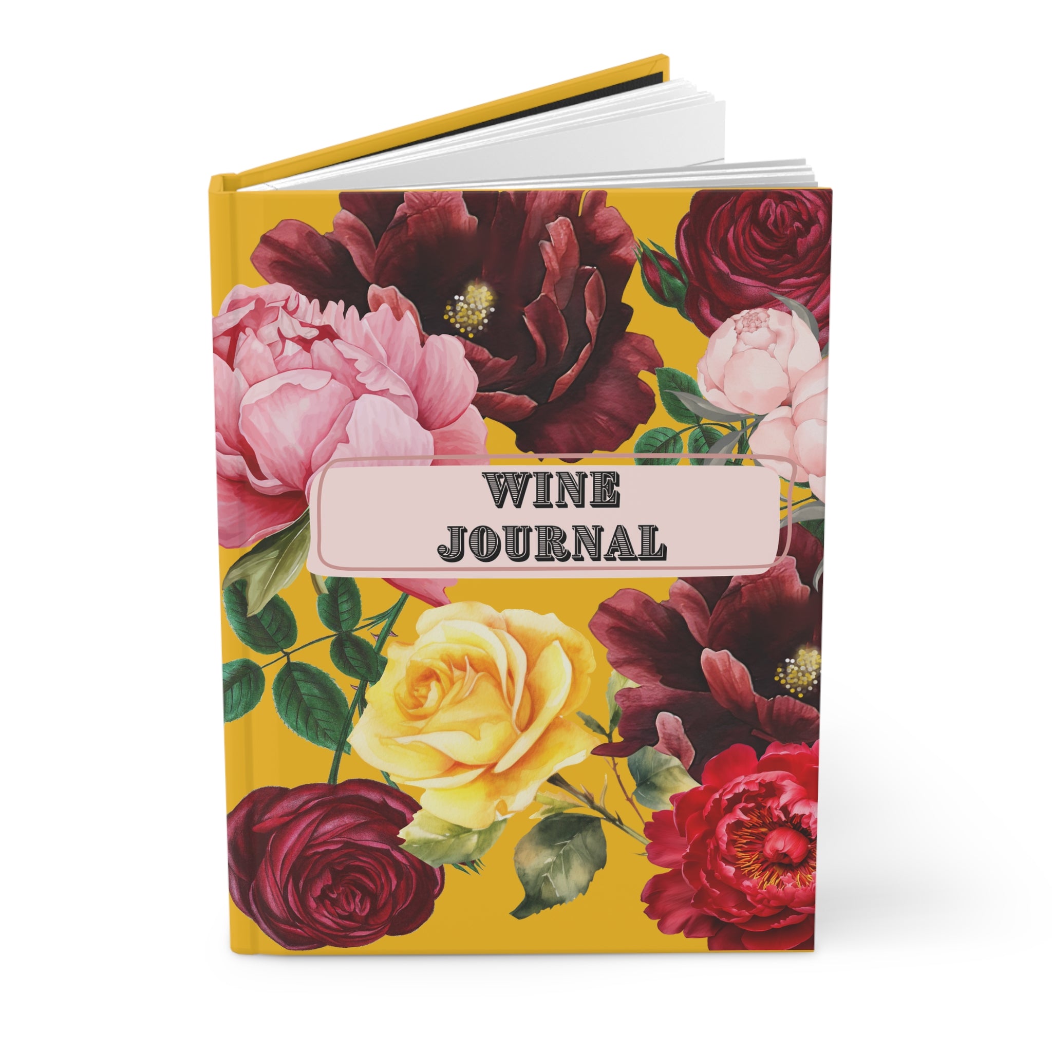 Floral Wine Journal - Elegant Hardcover Diary for Wine Lovers