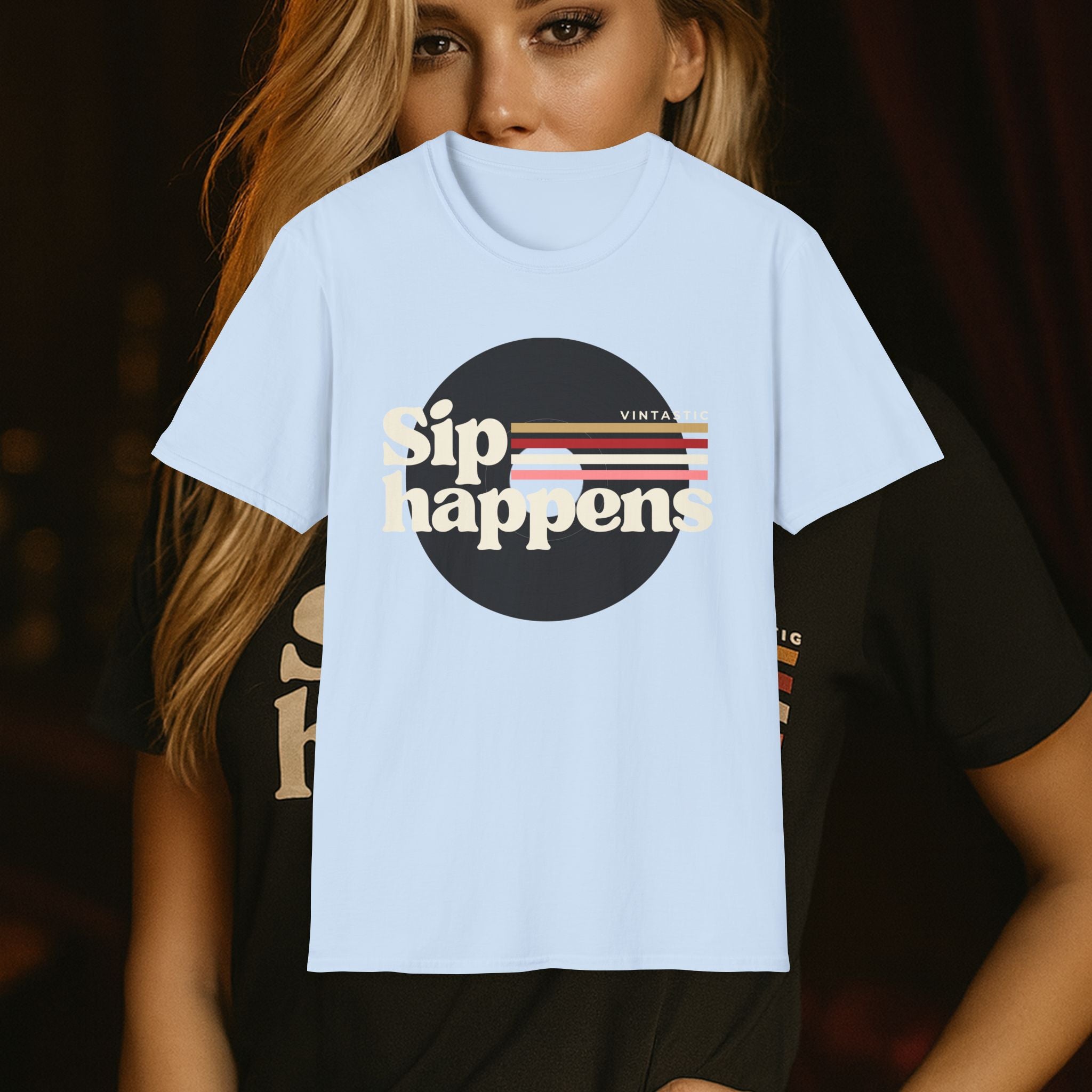 Sip Happens – Vintage Wine Tee (Vintastic™ Wine & Vinyl Collection)