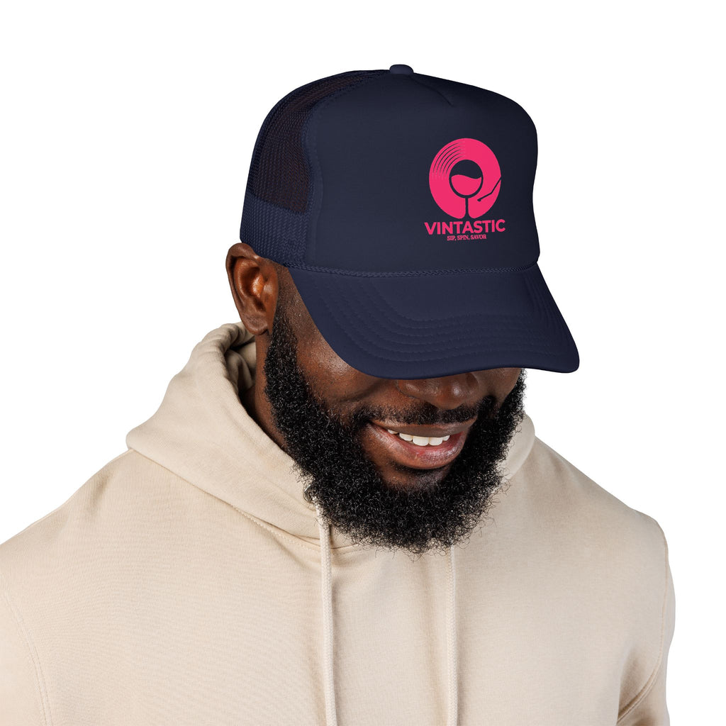 Vintastic Trucker Hat — Retro Wine Logo Foam Cap