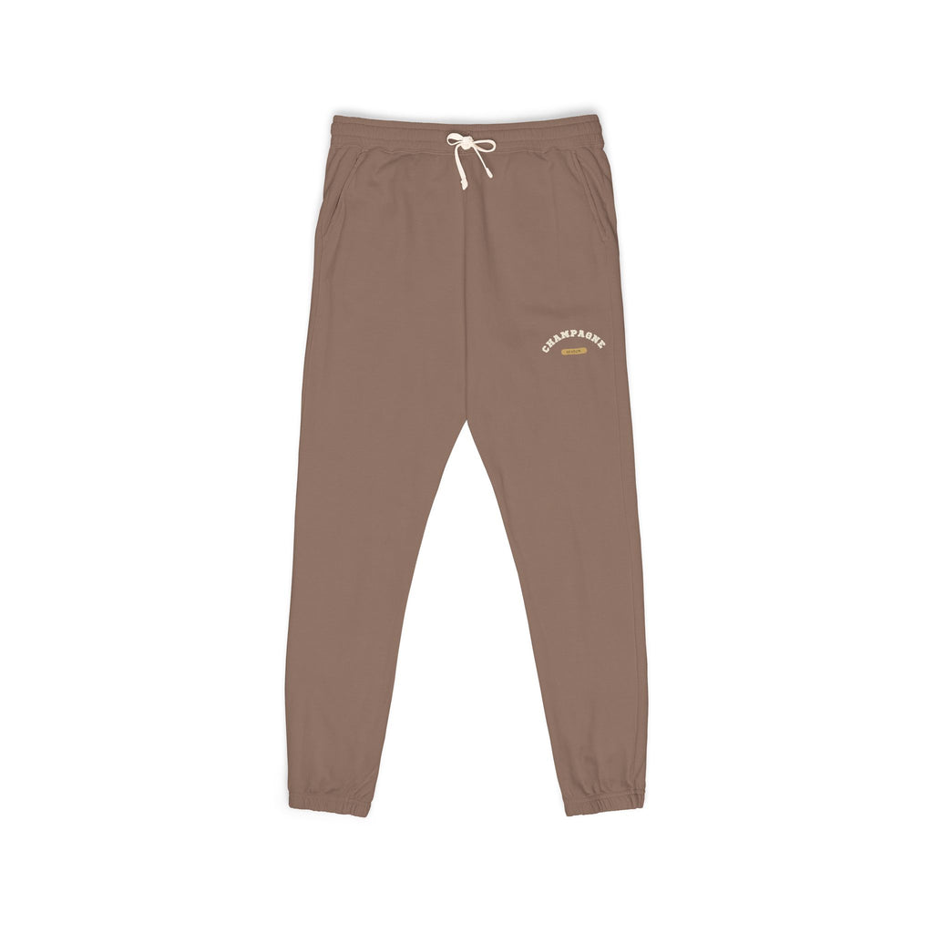 Cozy Champagne Season Sweatpants — Garment-Dyed Fleece Joggers with 'Canyon Club' Logo