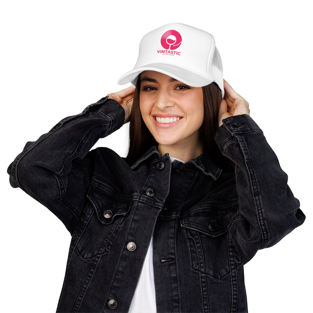 Vintastic Trucker Hat — Retro Wine Logo Foam Cap