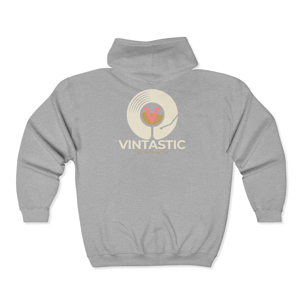 Vintastic Unisex Full Zip Hooded Sweatshirt Pinked