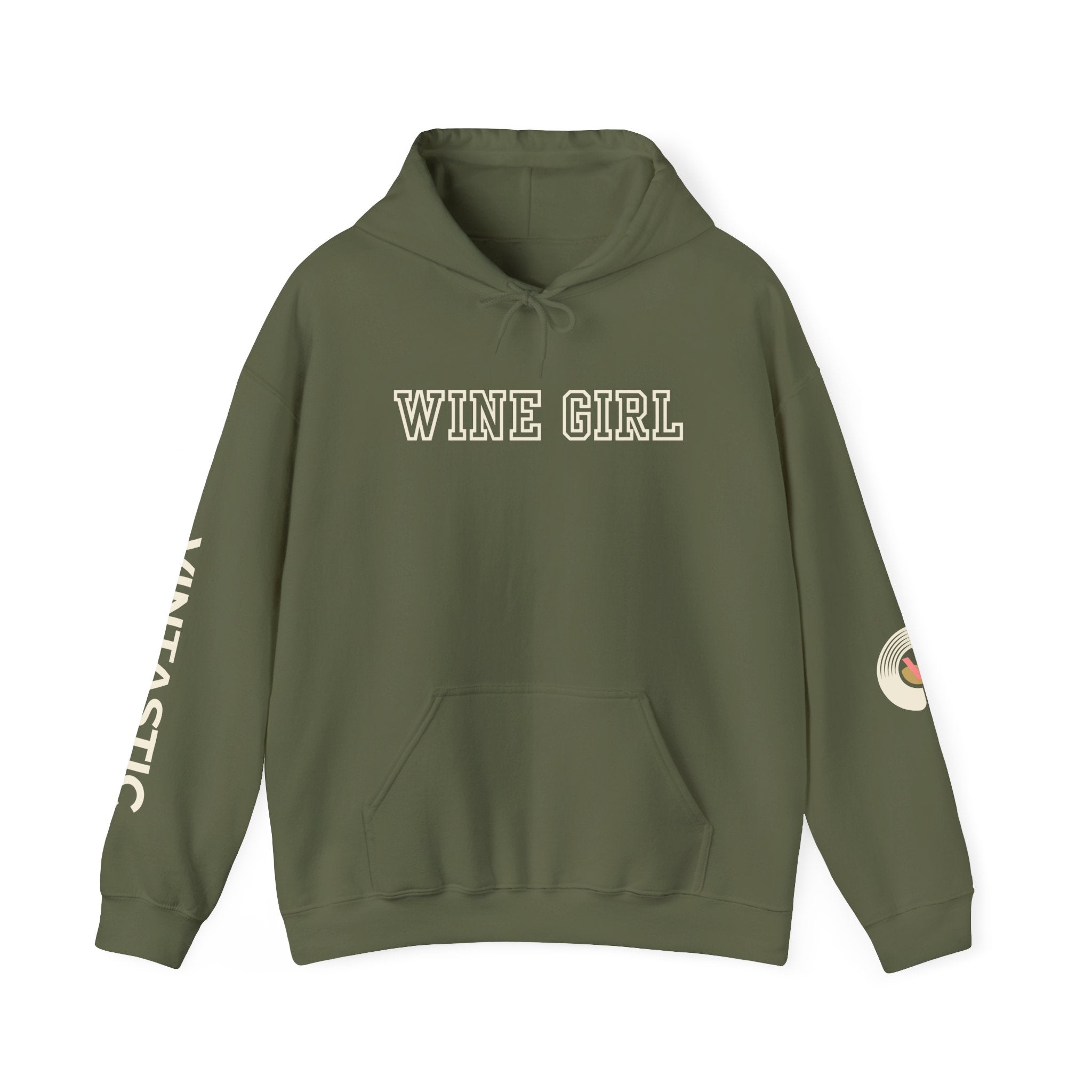 Vintastic Wine Girl Hoodie – Black Unisex Oversized Sweatshirt | Wine Lover Gift