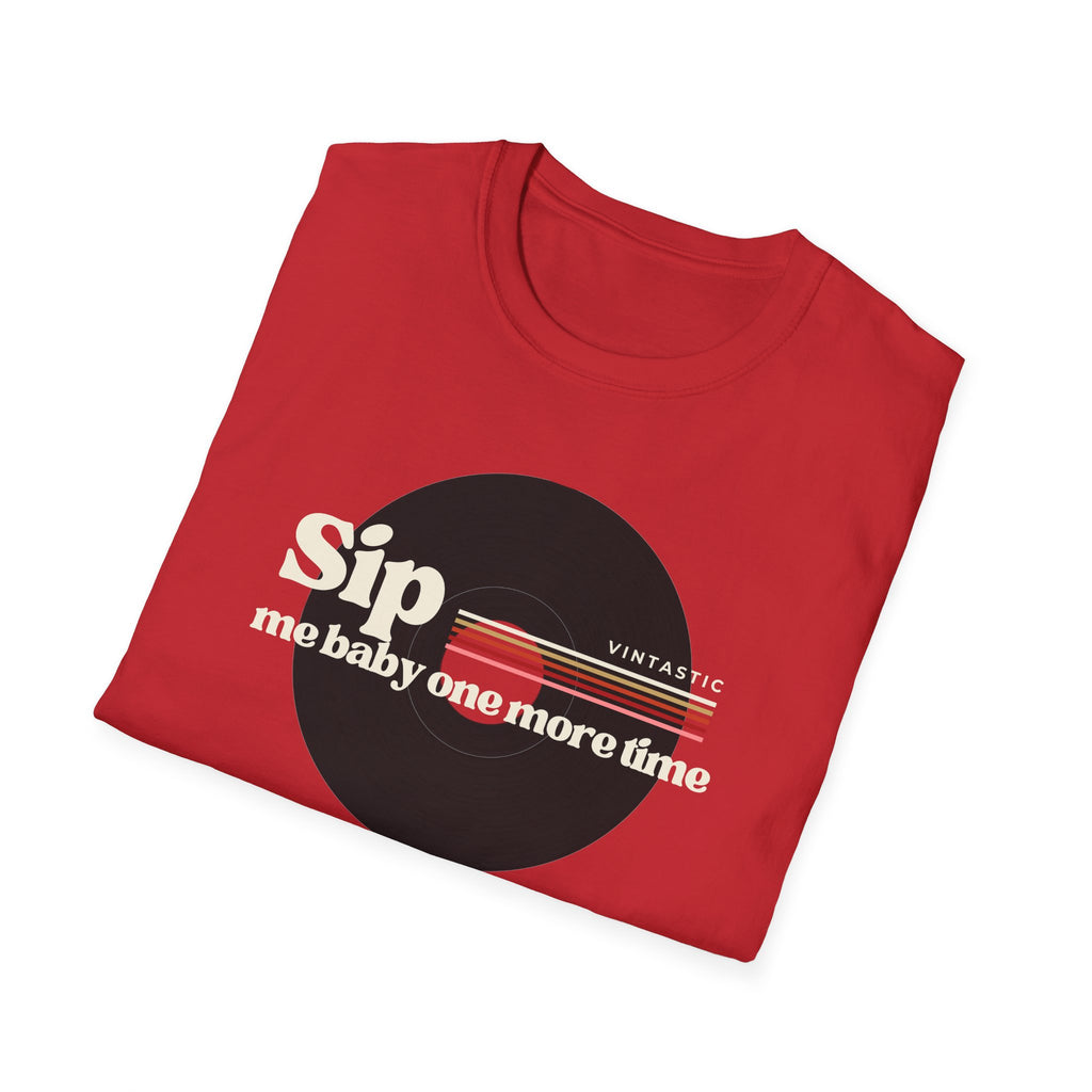 Sip Me Baby One More Time Tee – Retro Vinyl Wine Girl Style