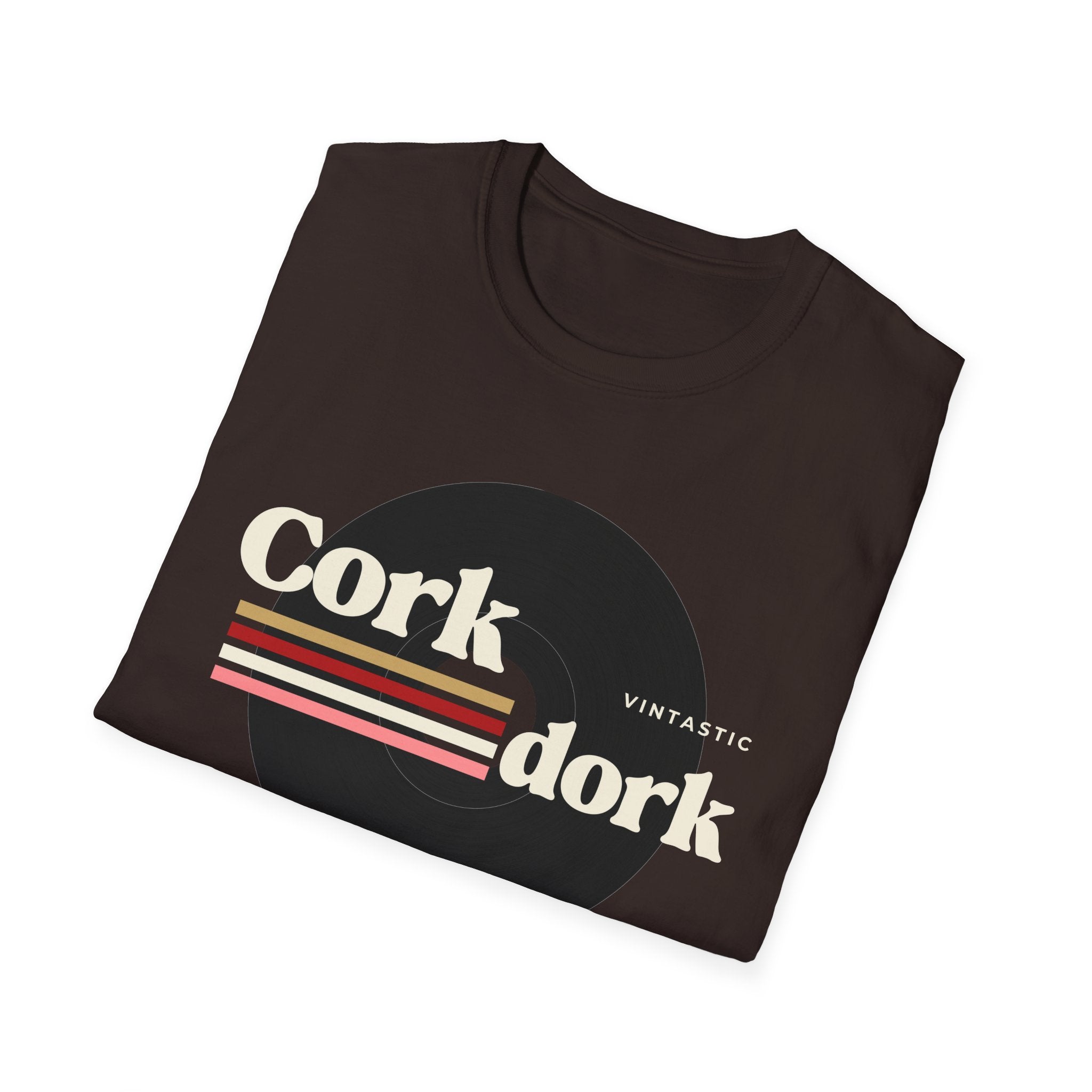 Cork Dork – Retro Wine Tee (Vintastic™ Wine & Vinyl Collection)