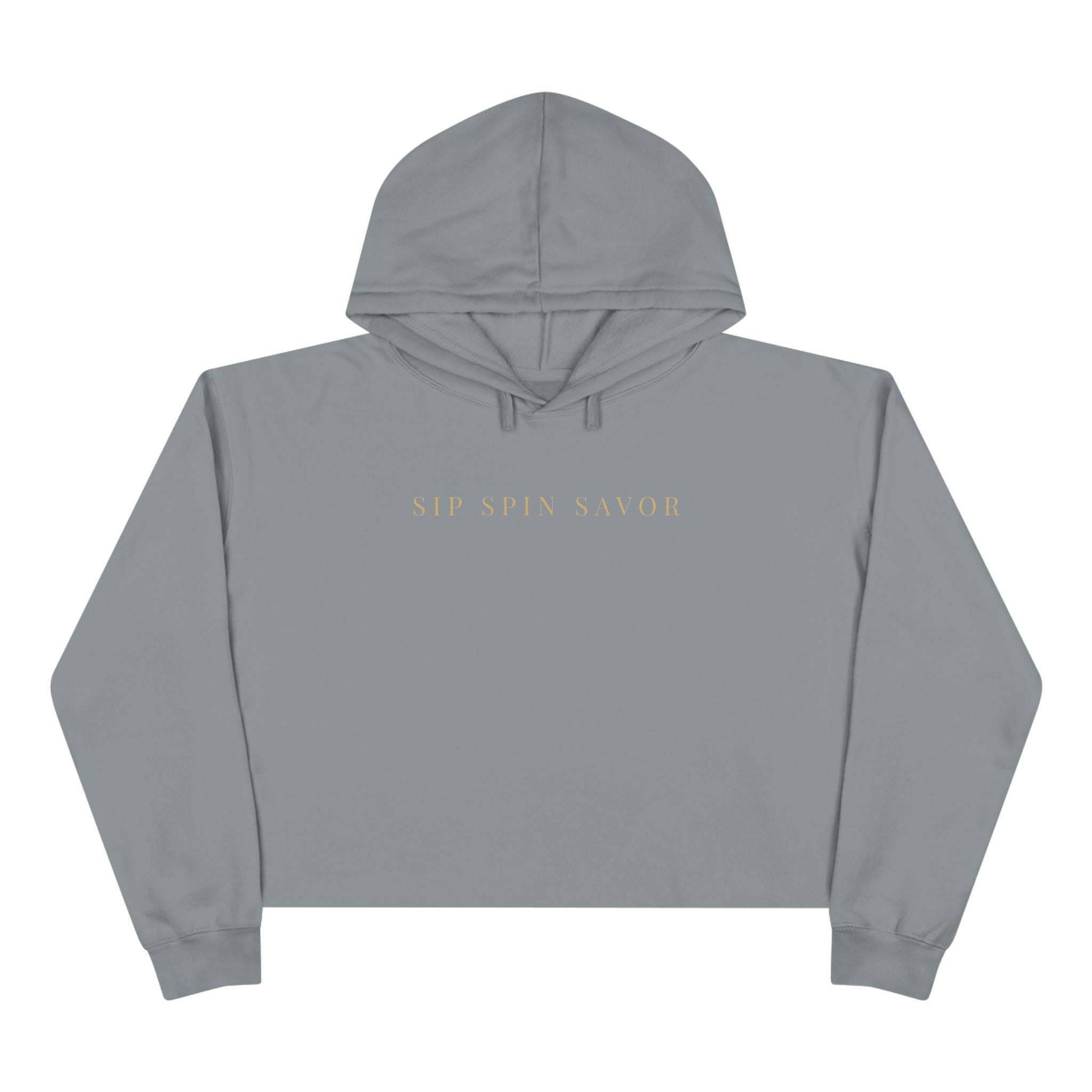 Vintastic Wine Crop Hoodie — Retro Vinyl Wine Logo Cropped Sweatshirt