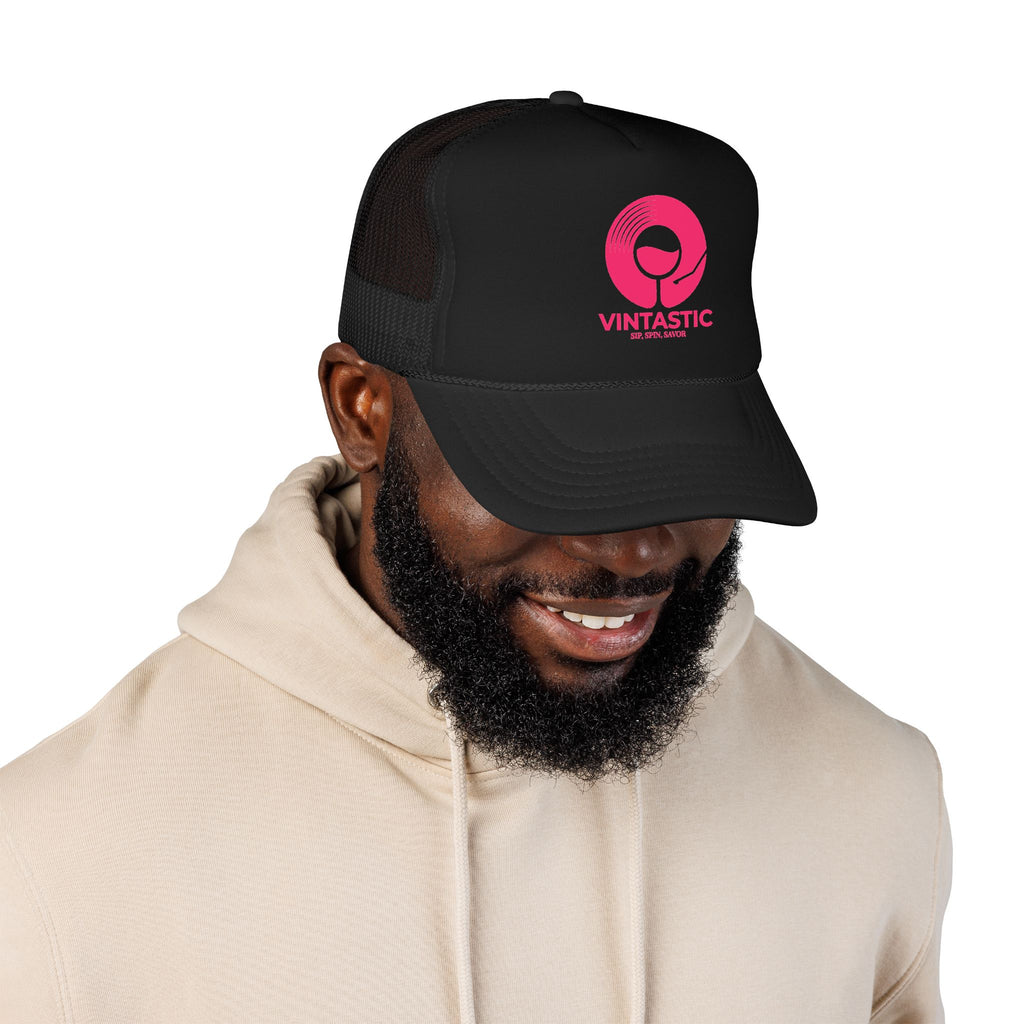 Vintastic Trucker Hat — Retro Wine Logo Foam Cap