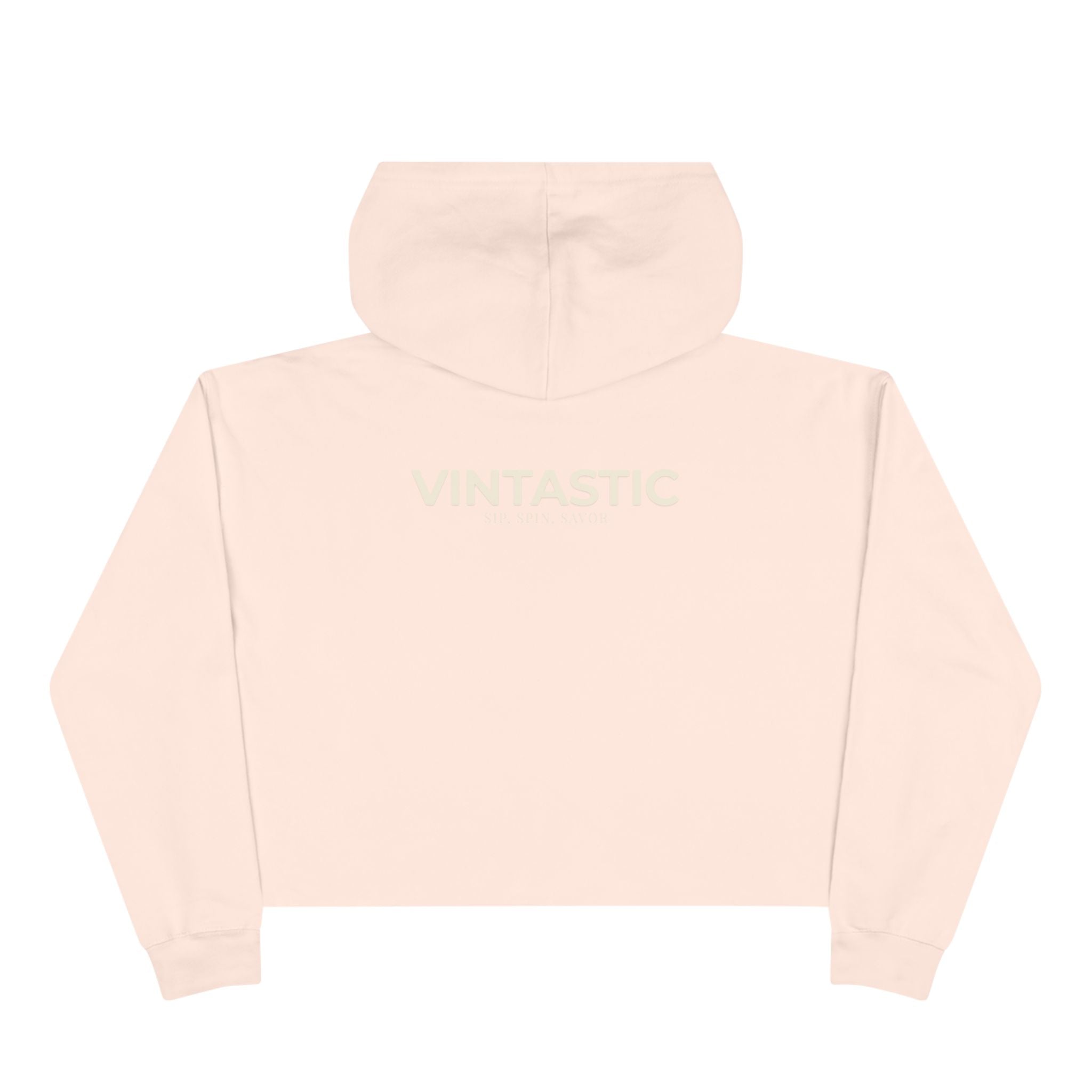 Wine Girl Cropped Hoodie — 'Vintastic' Floral Wine Lover Sweatshirt