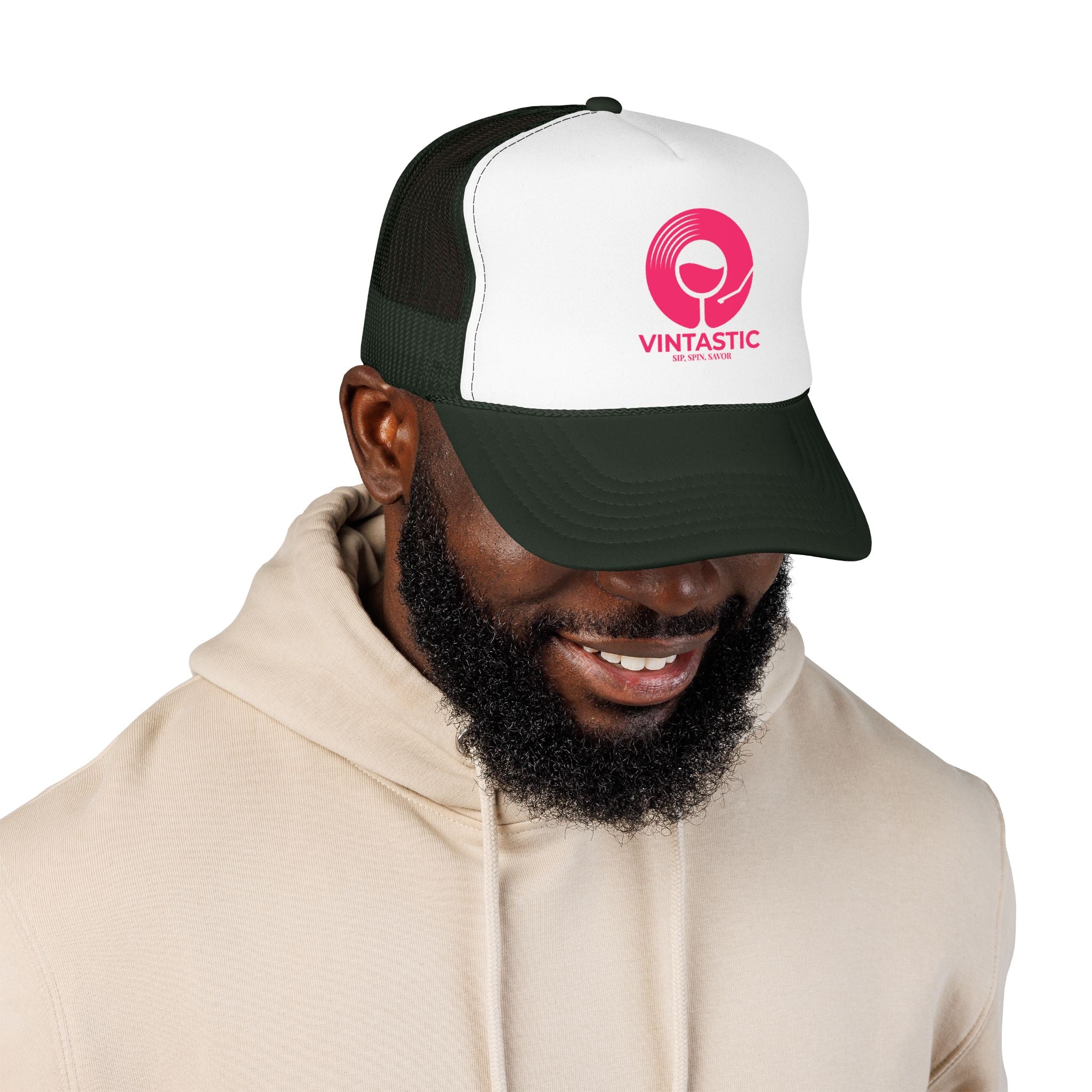 Vintastic Trucker Hat — Retro Wine Logo Foam Cap