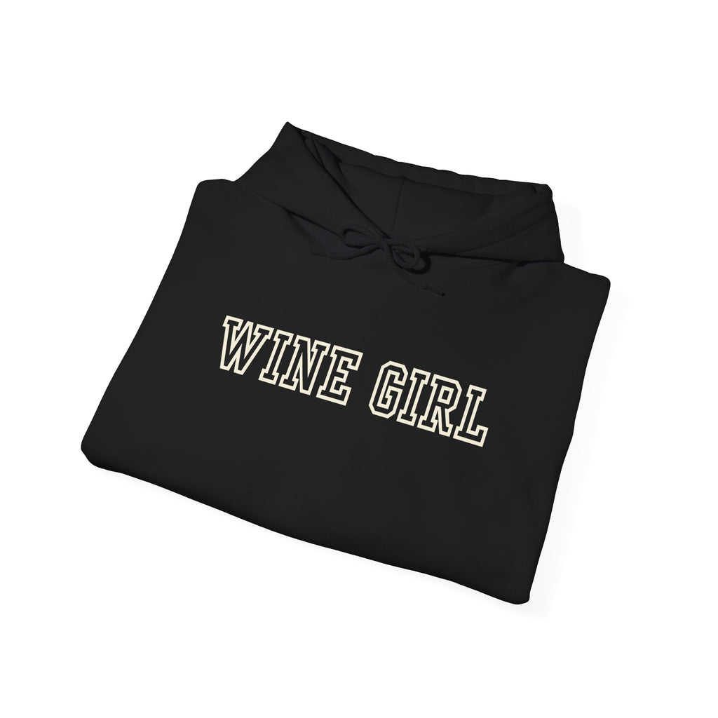 Vintastic Wine Girl Hoodie – Black Unisex Oversized Sweatshirt | Wine Lover Gift