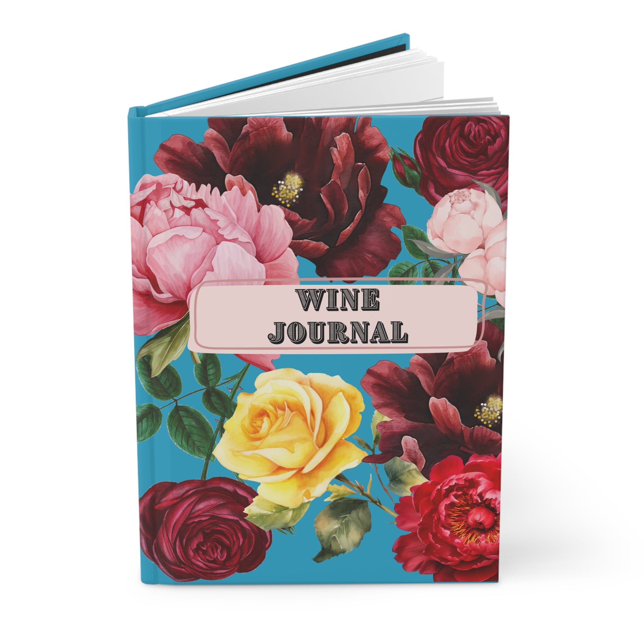 Floral Wine Journal - Elegant Hardcover Diary for Wine Lovers