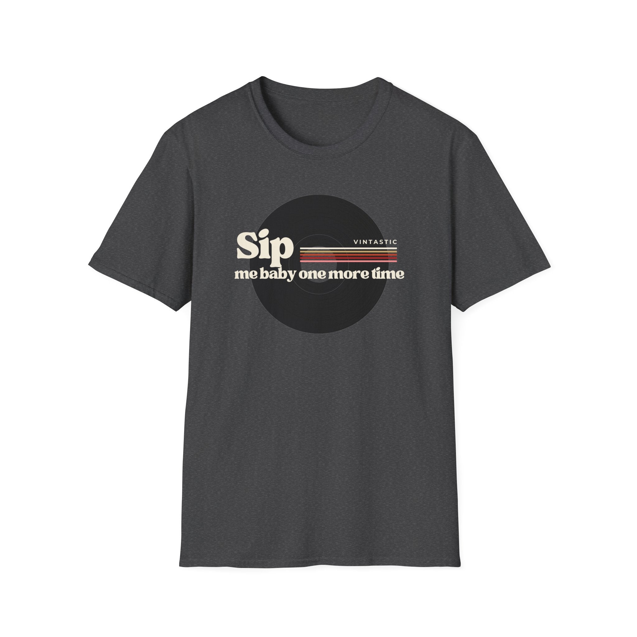 Sip Me Baby One More Time Tee – Retro Vinyl Wine Girl Style