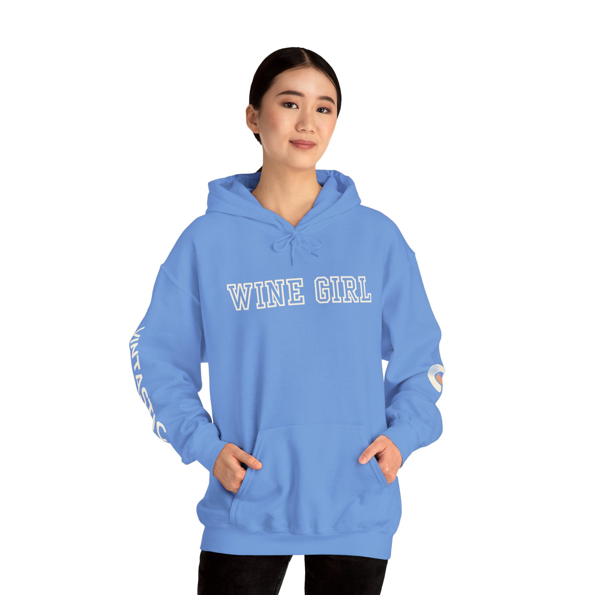 Vintastic Wine Girl Hoodie – Black Unisex Oversized Sweatshirt | Wine Lover Gift