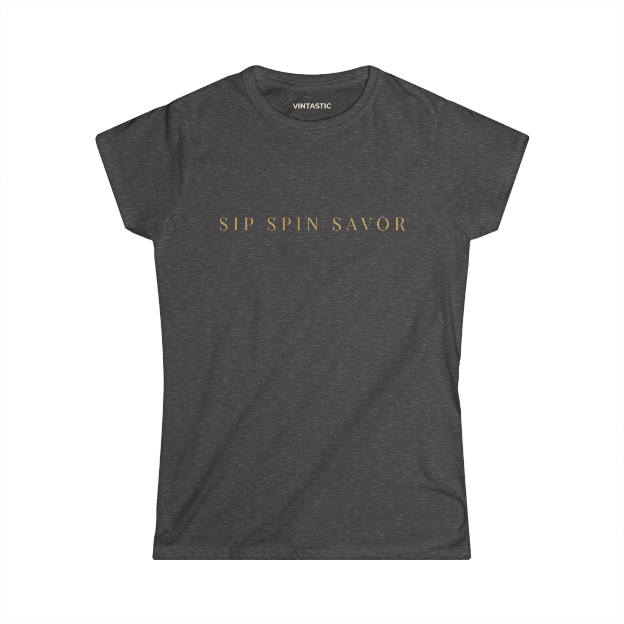 Vintastic Wine Tee — "Sip Sip Savor" Women's Graphic T-Shirt