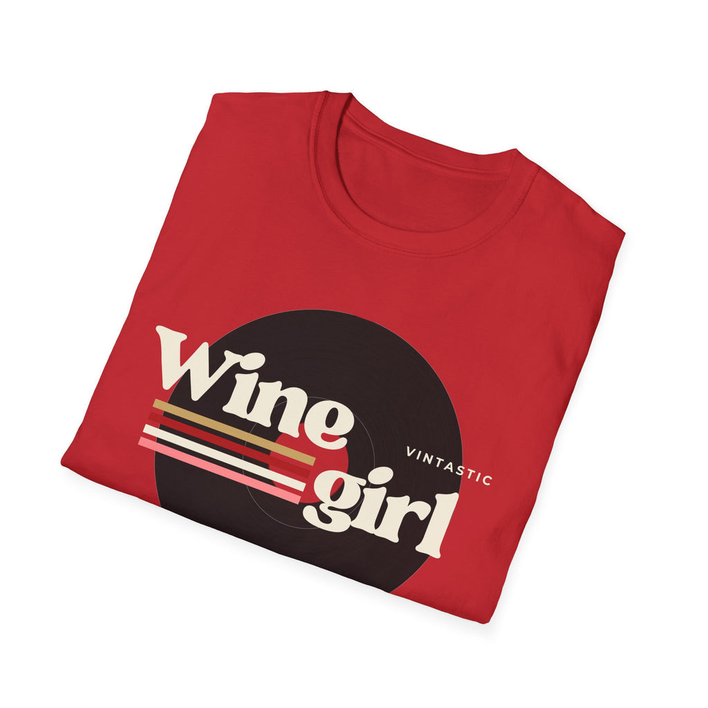 Wine Girl T-Shirt — Vintage Retro Striped Graphic Tee