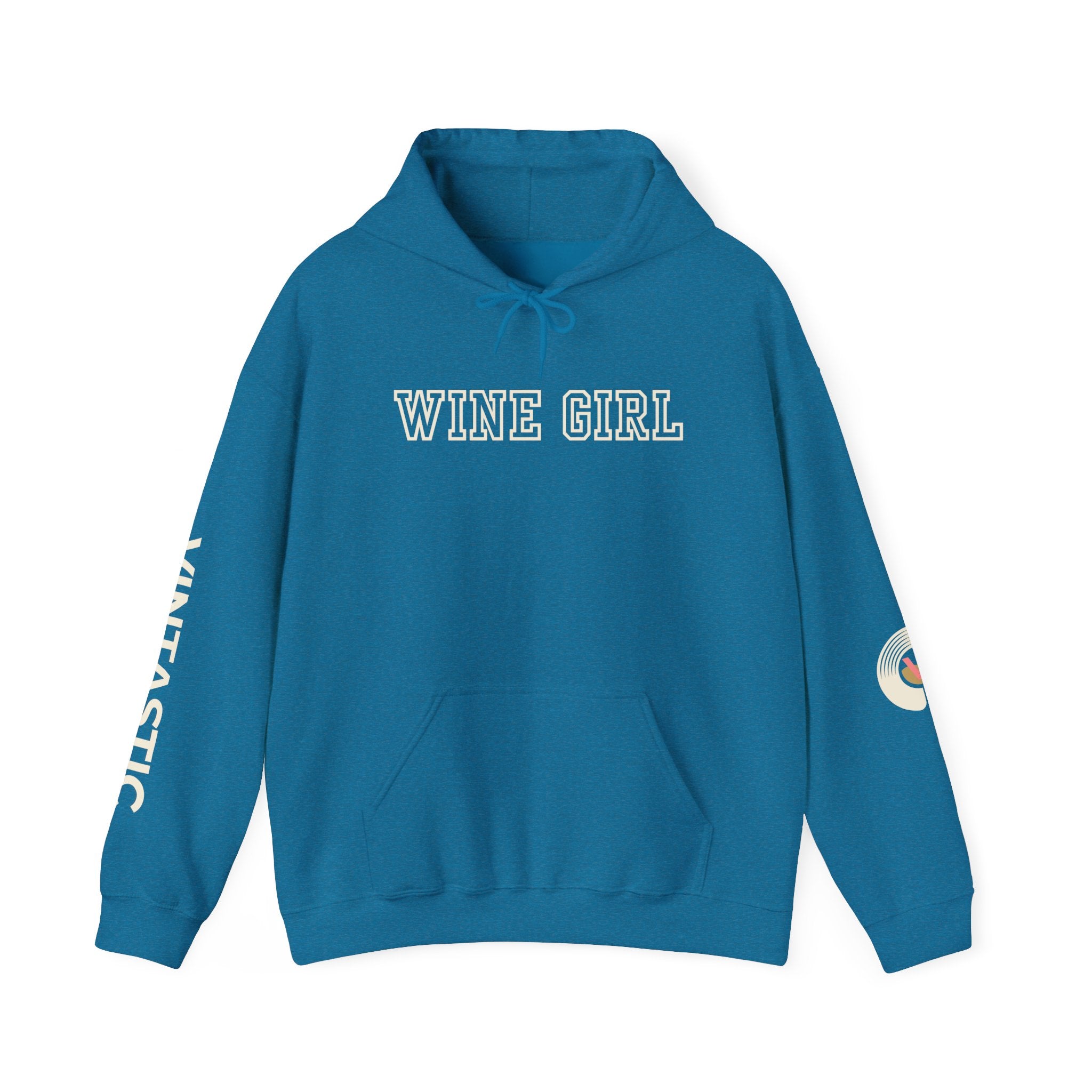 Vintastic Wine Girl Hoodie – Black Unisex Oversized Sweatshirt | Wine Lover Gift