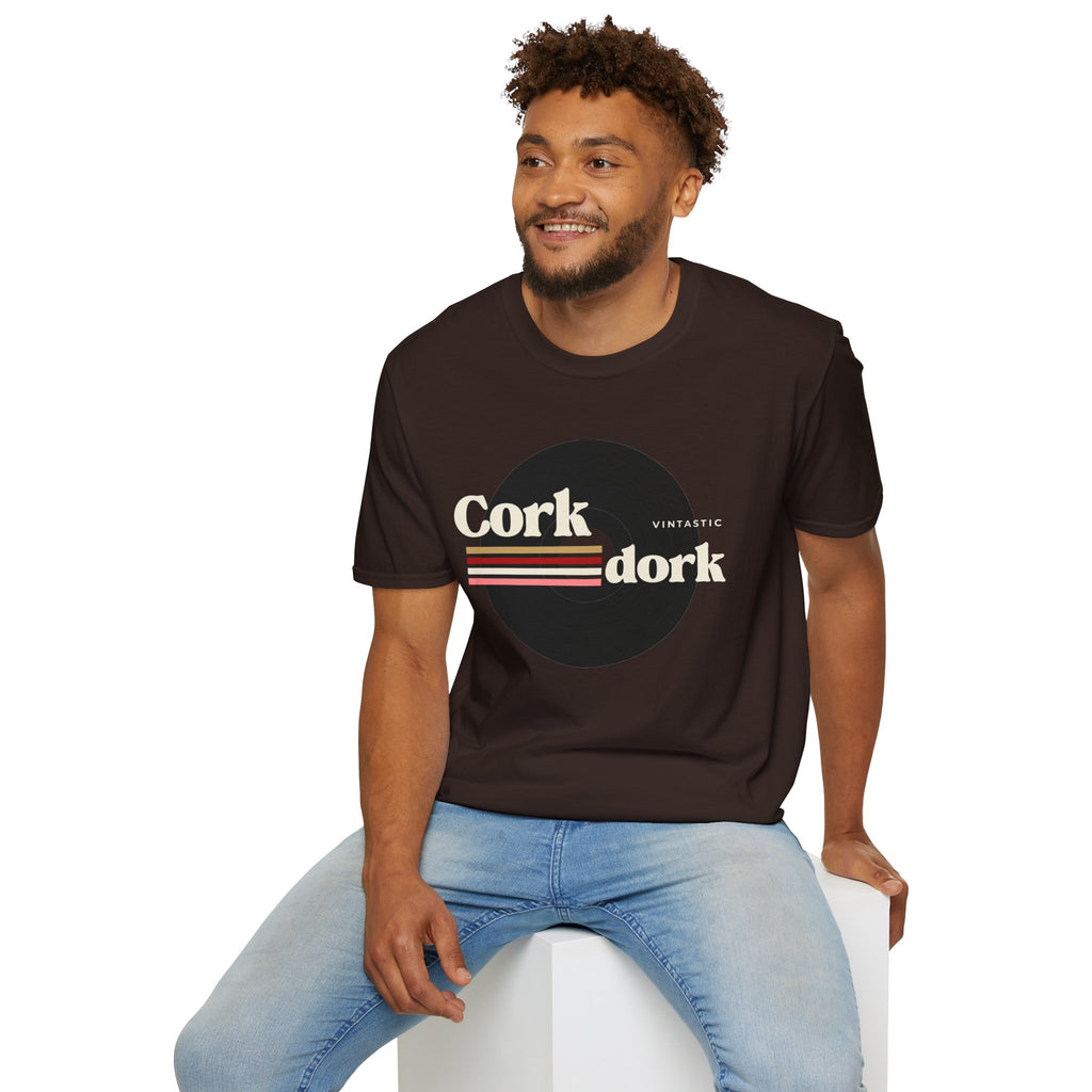 Cork Dork – Retro Wine Tee (Vintastic™ Wine & Vinyl Collection)