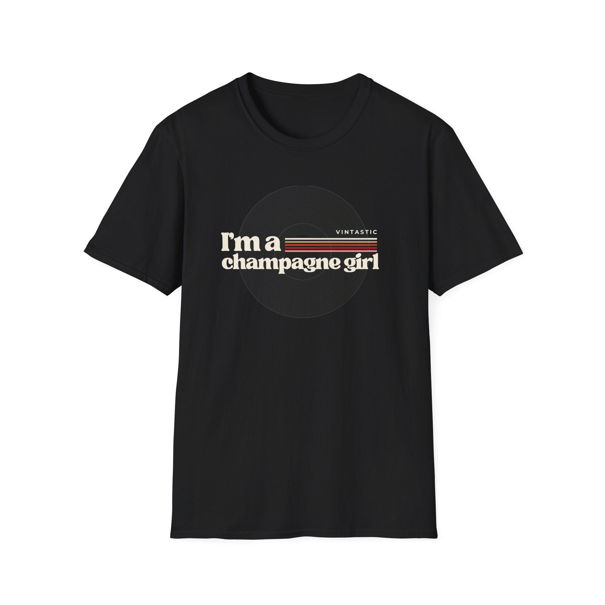 I’m a Champagne Girl Tee – Retro Vinyl Design | Vintastic Wine & Bubbly Collection