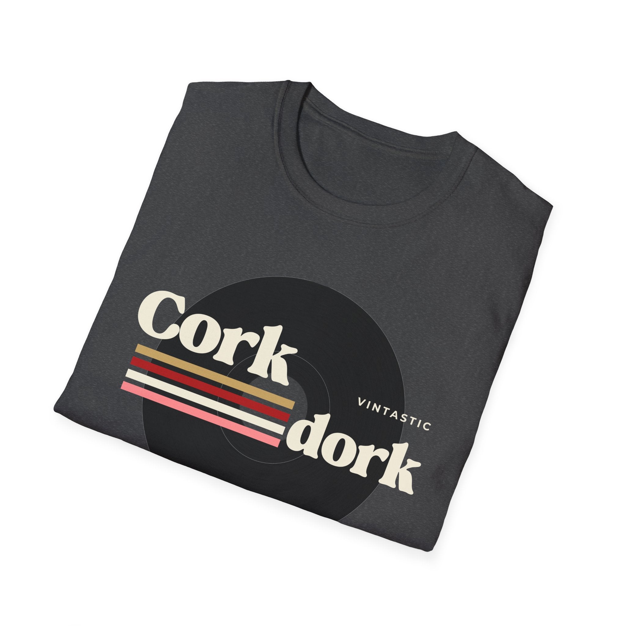 Cork Dork – Retro Wine Tee (Vintastic™ Wine & Vinyl Collection)