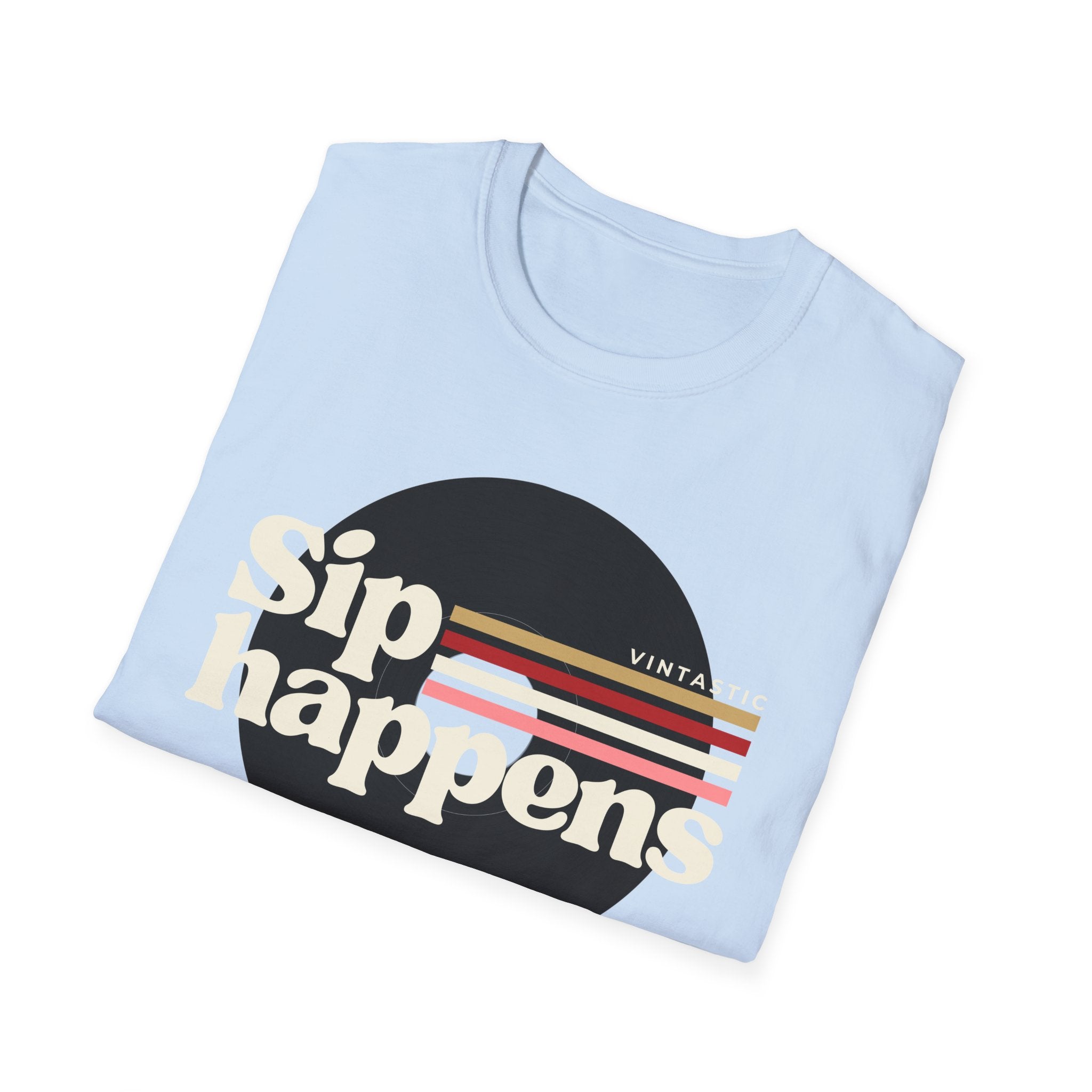 Sip Happens – Vintage Wine Tee (Vintastic™ Wine & Vinyl Collection)