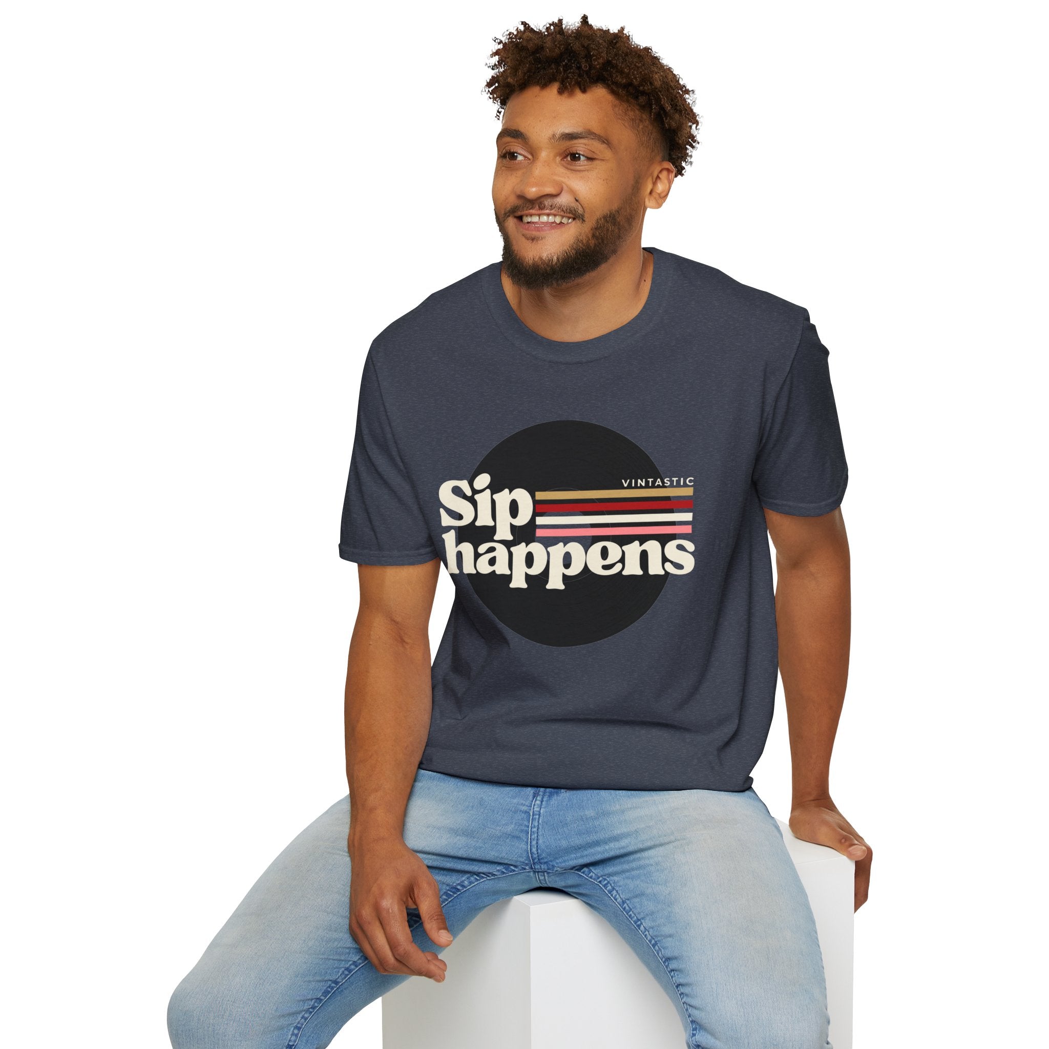 Sip Happens – Vintage Wine Tee (Vintastic™ Wine & Vinyl Collection)