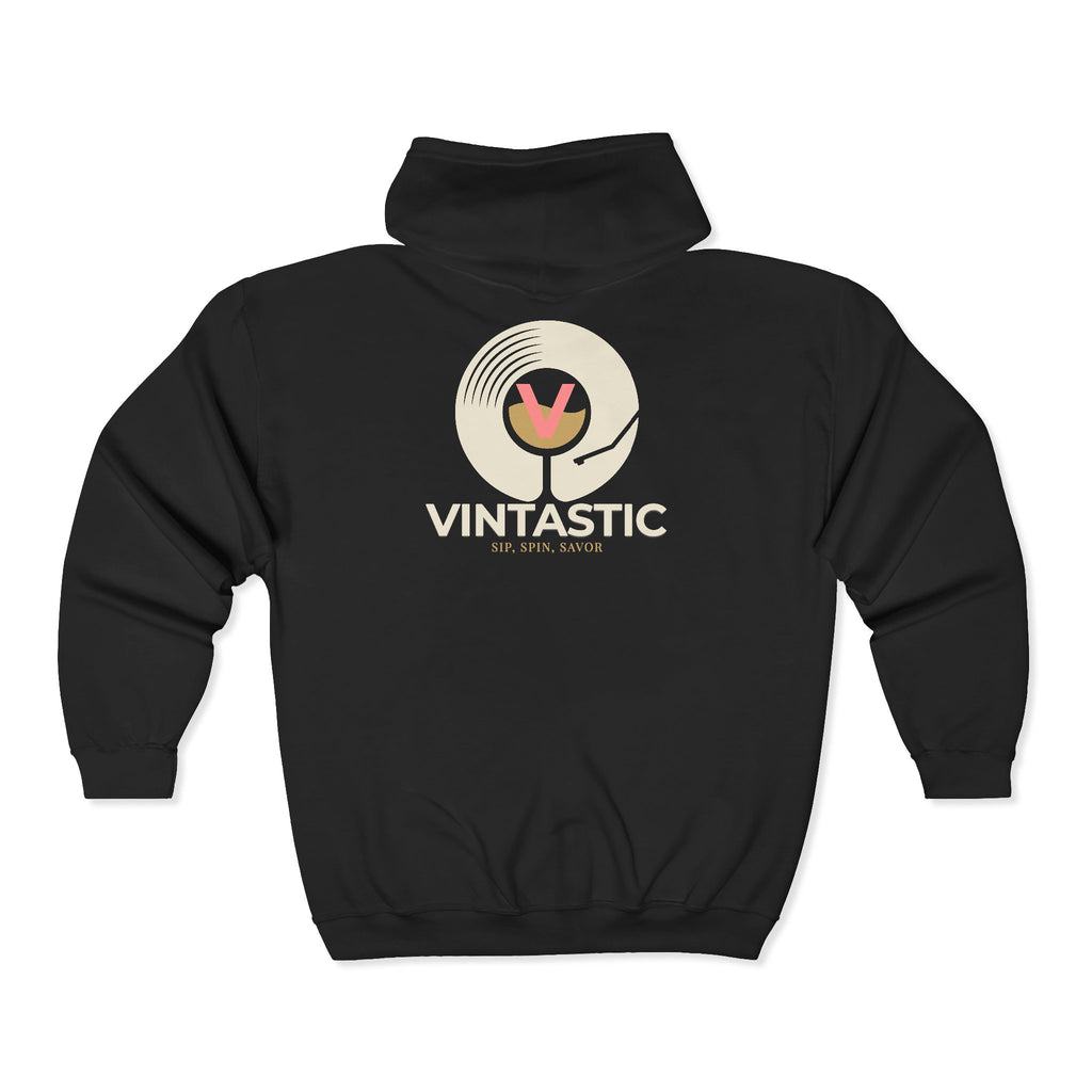 Vintastic Unisex Full Zip Hooded Sweatshirt Pinked