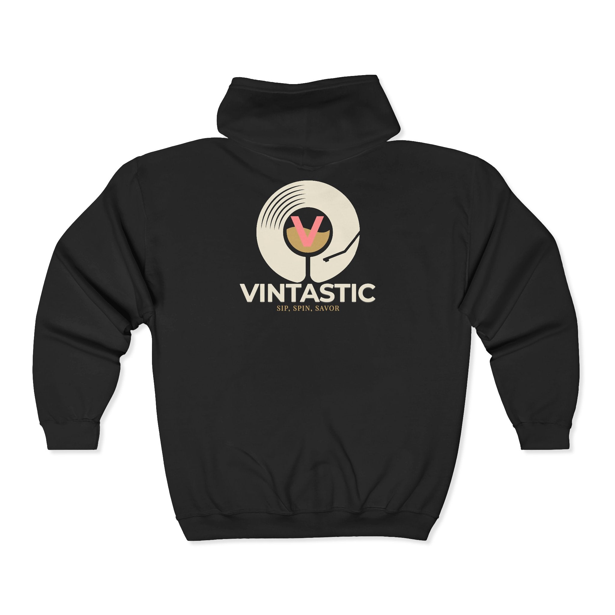 Vintastic Unisex Full Zip Hooded Sweatshirt Pinked