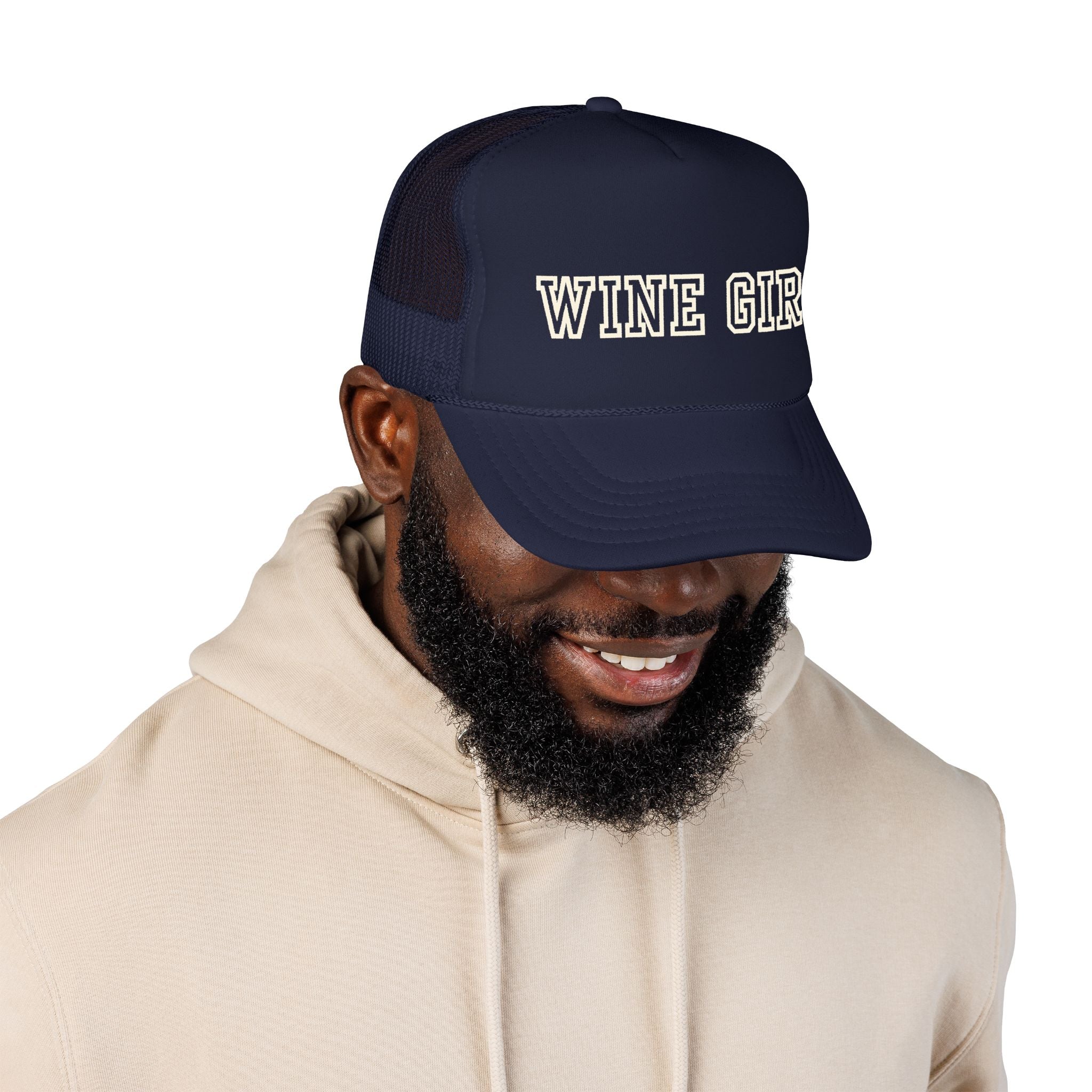 Wine Girl Trucker Cap -by  Vintastic Designs