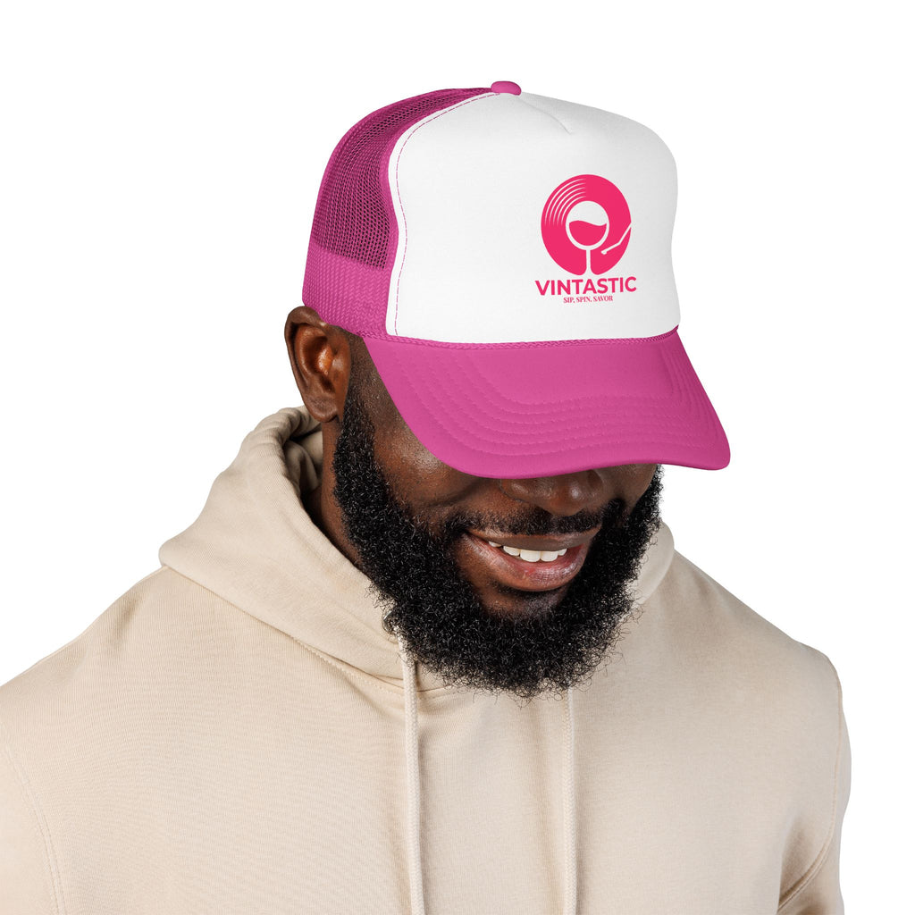 Vintastic Trucker Hat — Retro Wine Logo Foam Cap