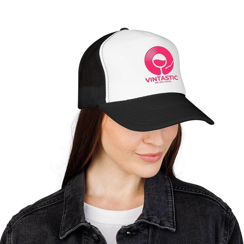 Vintastic Trucker Hat — Retro Wine Logo Foam Cap