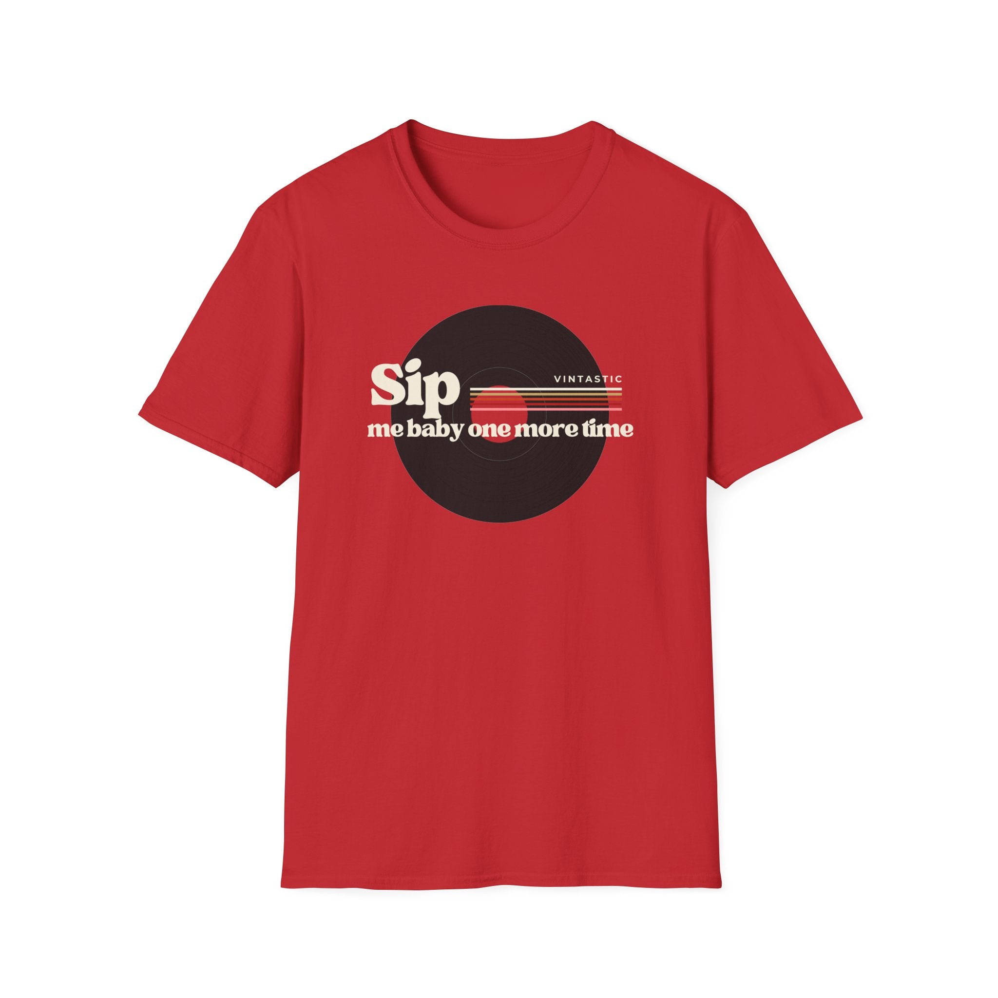 Sip Me Baby One More Time Tee – Retro Vinyl Wine Girl Style