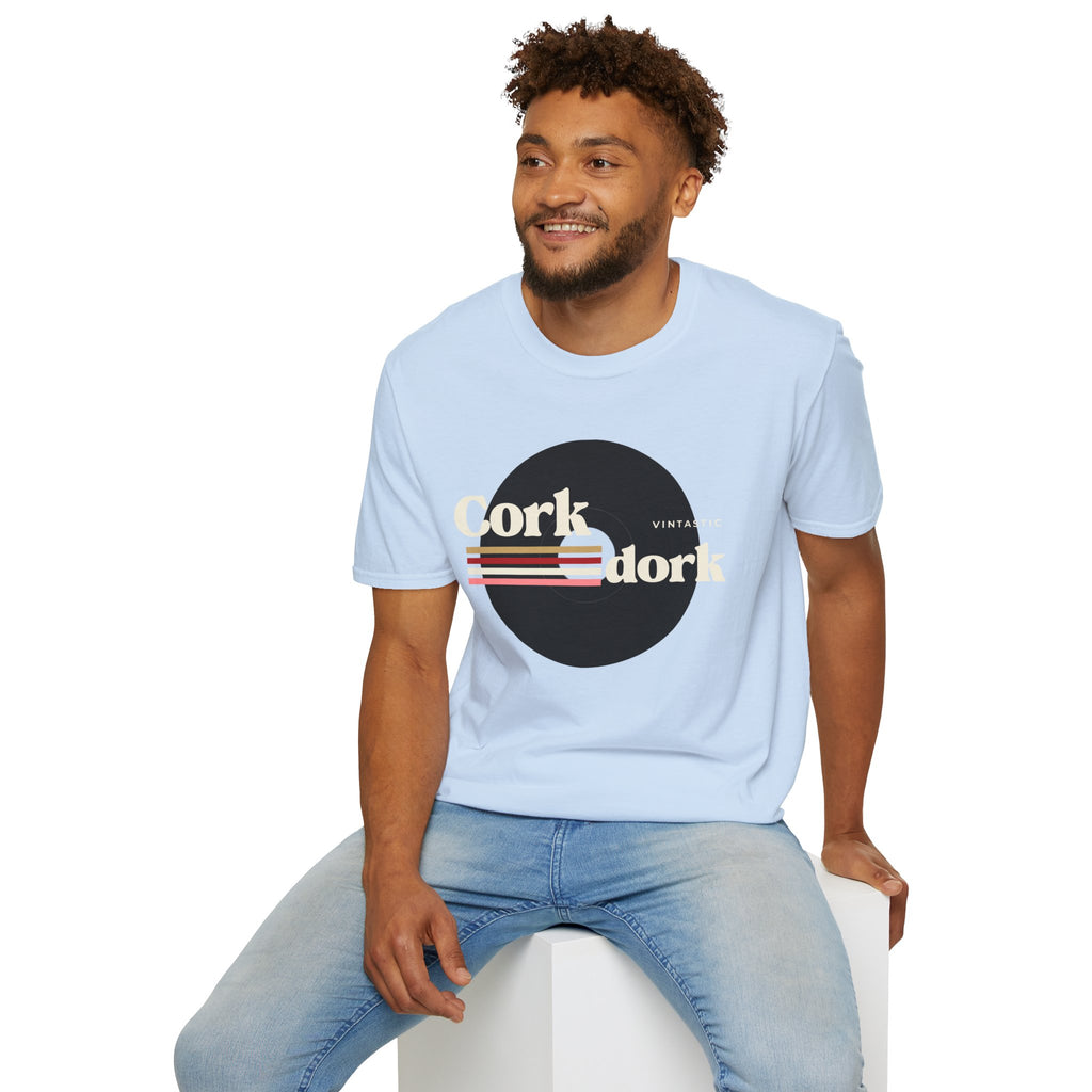 Cork Dork – Retro Wine Tee (Vintastic™ Wine & Vinyl Collection)