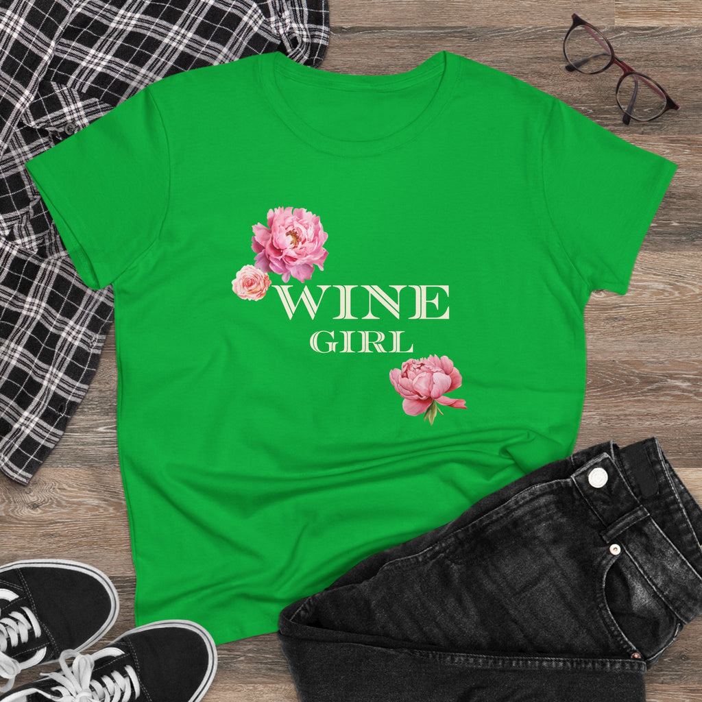 Wine Girl Floral Women's Tee - Perfect for Wine Lovers