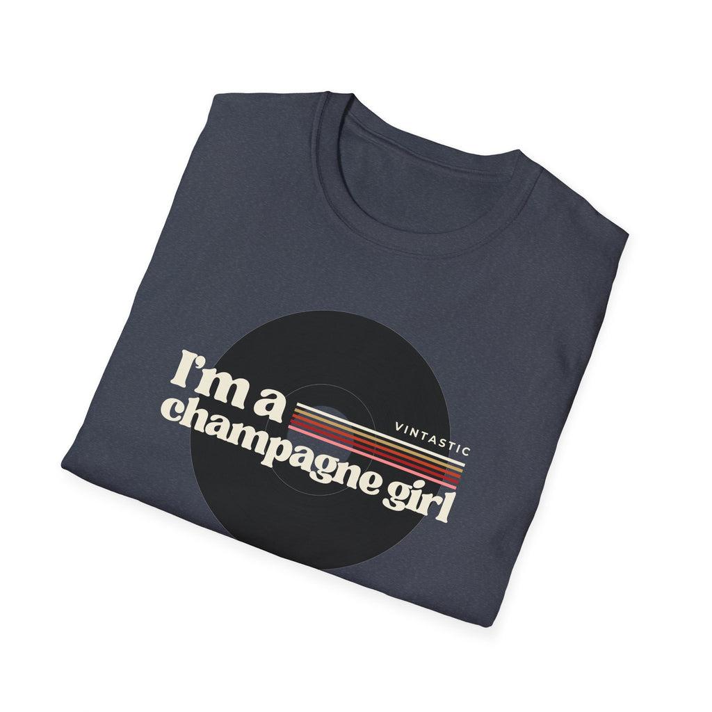 I’m a Champagne Girl Tee – Retro Vinyl Design | Vintastic Wine & Bubbly Collection