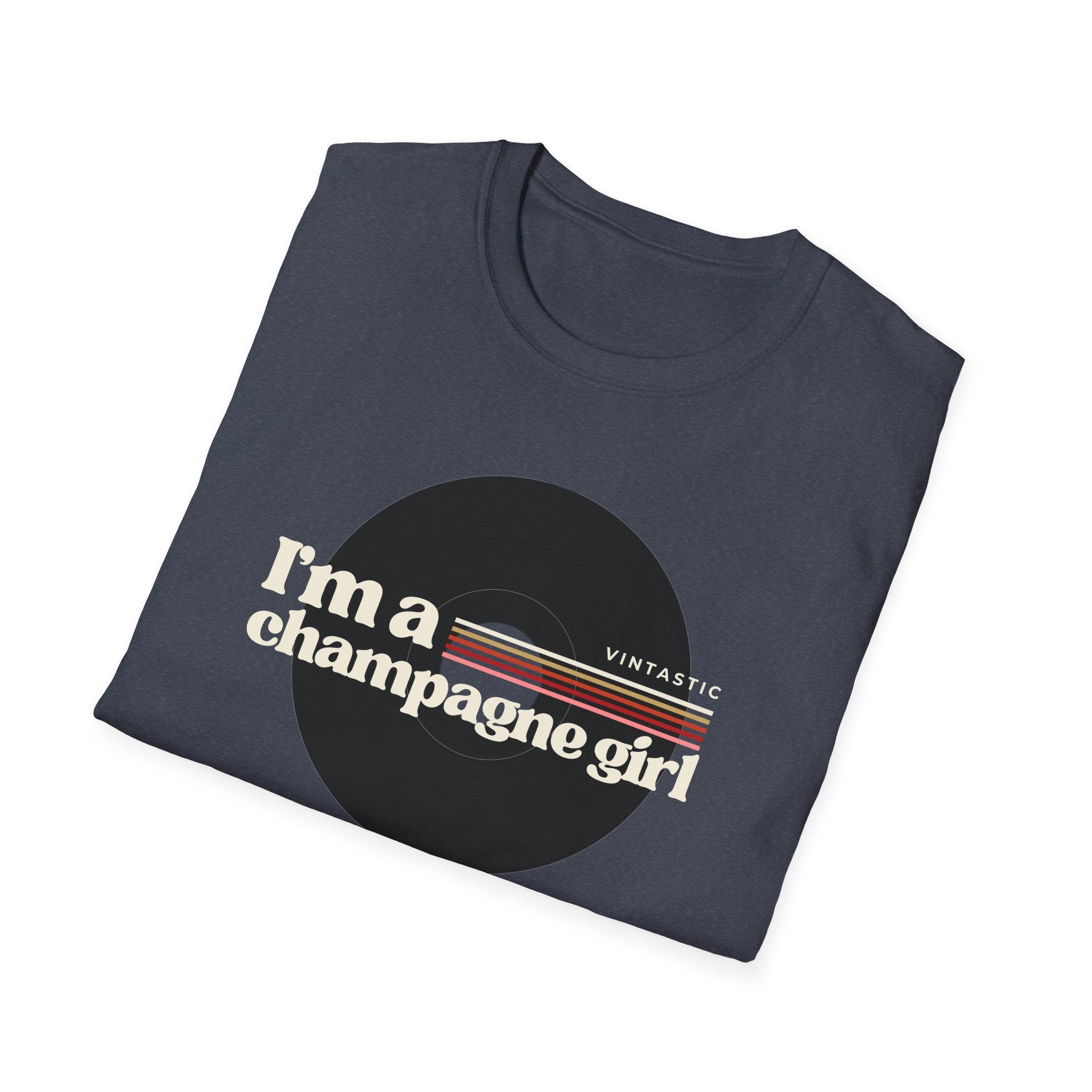 I’m a Champagne Girl Tee – Retro Vinyl Design | Vintastic Wine & Bubbly Collection