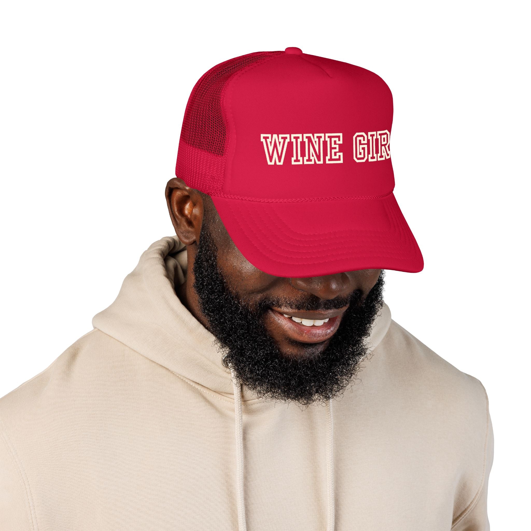 Wine Girl Trucker Cap -by  Vintastic Designs