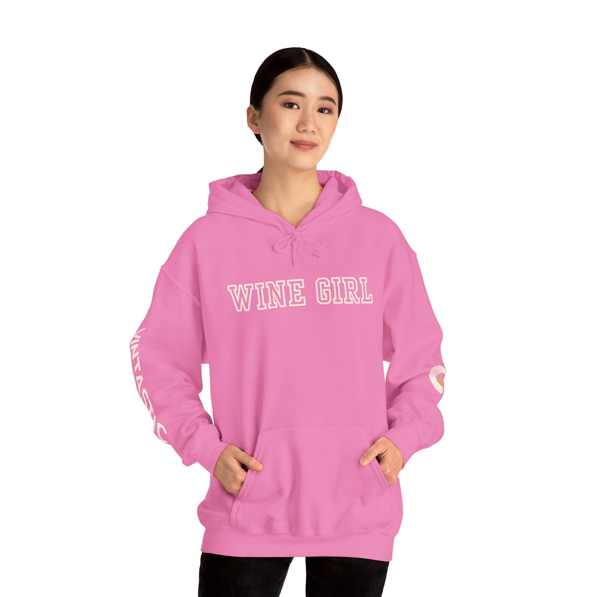 Vintastic Wine Girl Hoodie – Black Unisex Oversized Sweatshirt | Wine Lover Gift