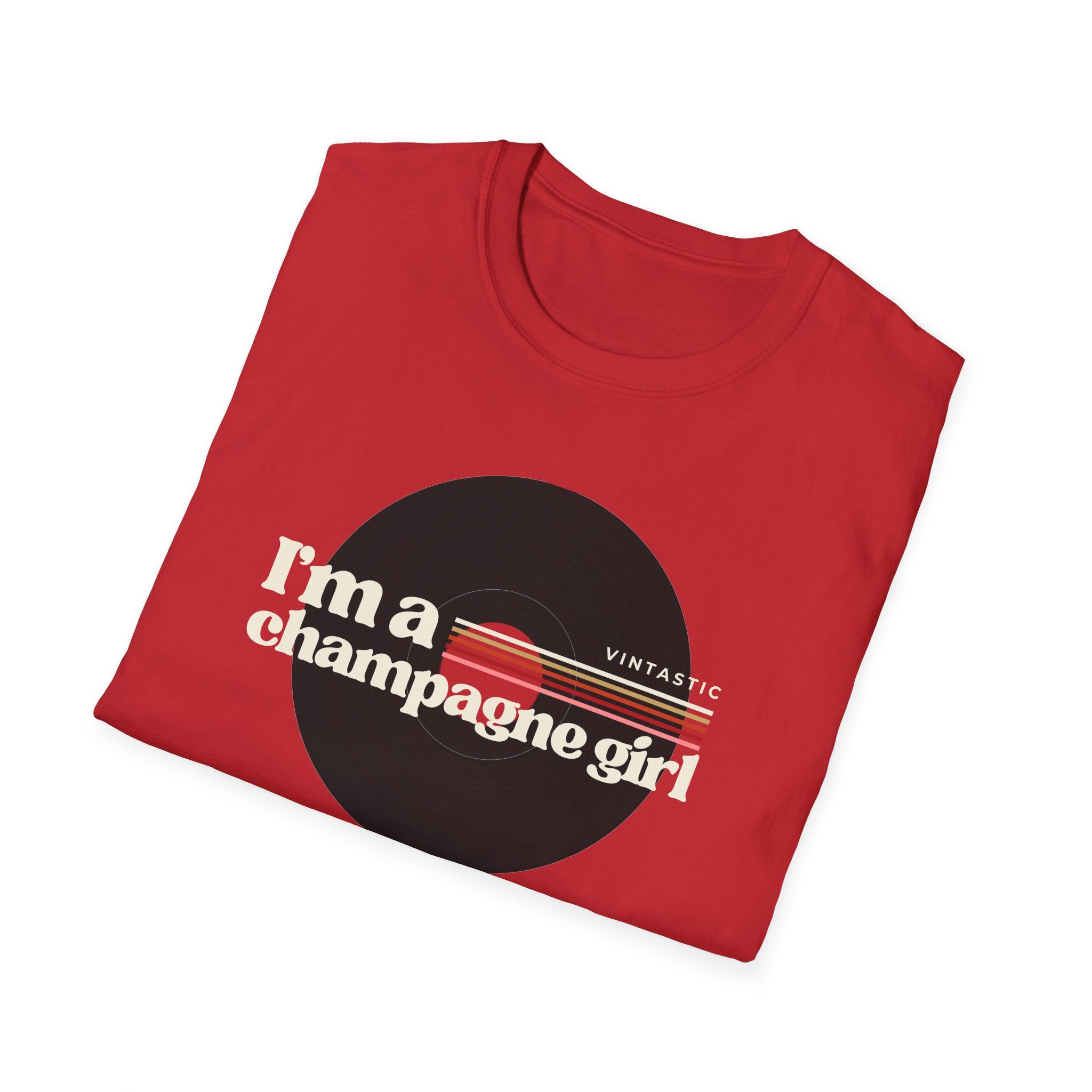I’m a Champagne Girl Tee – Retro Vinyl Design | Vintastic Wine & Bubbly Collection